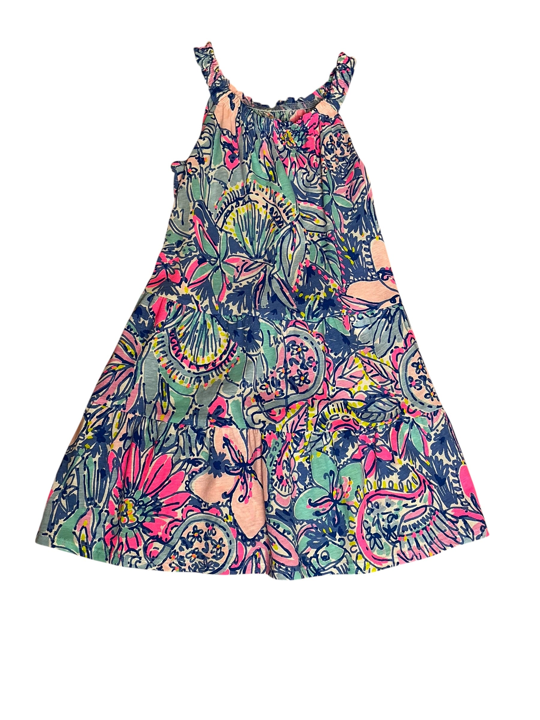Lilly Pulitzer NWT Girls Mini Loro Dress Multi Pop Up Got Your Back - Size M
