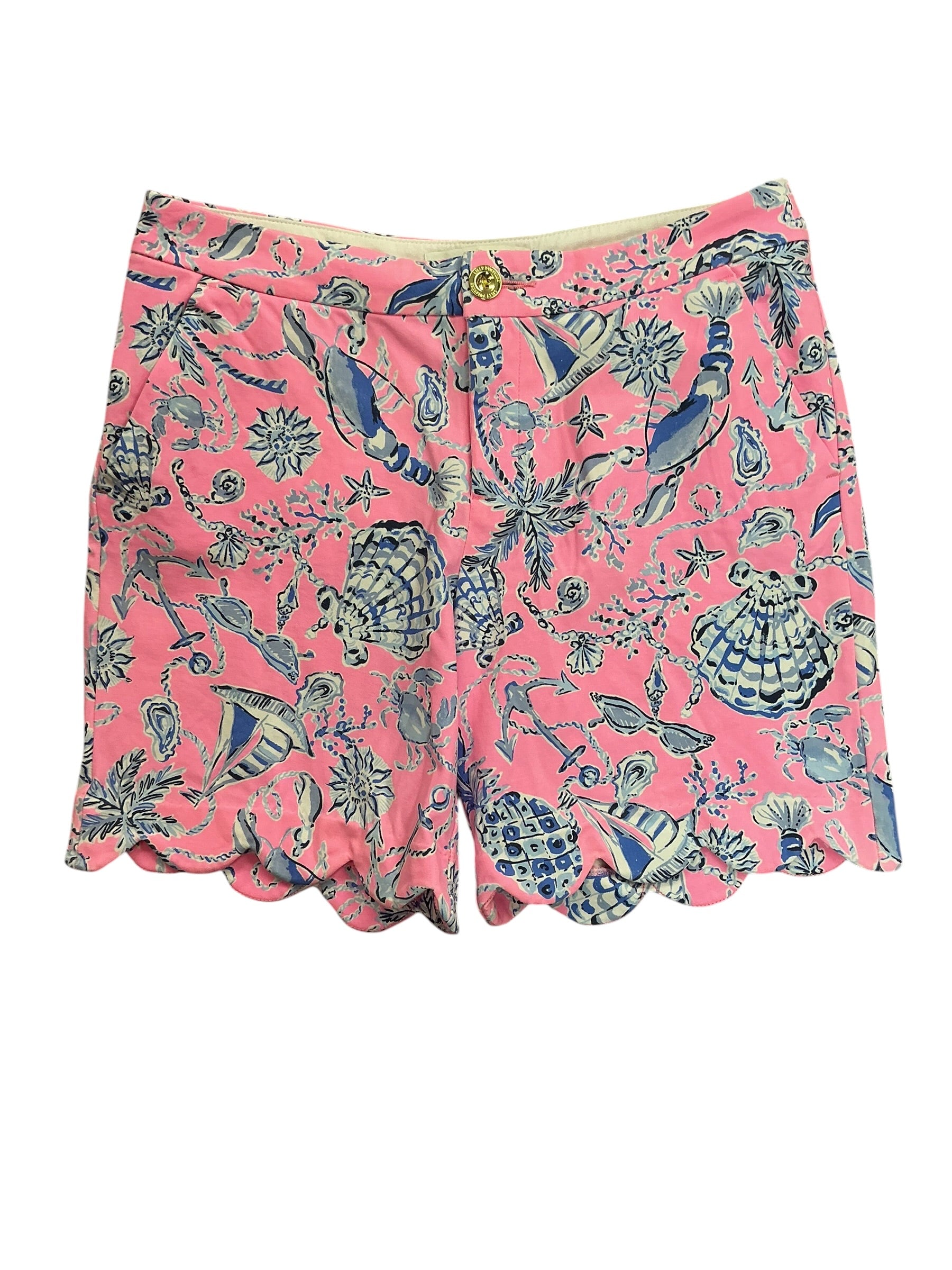 Lilly Pulitzer Reggie Knit Shorts Rousseau Pink Barefoot Beachcombers - Size 6