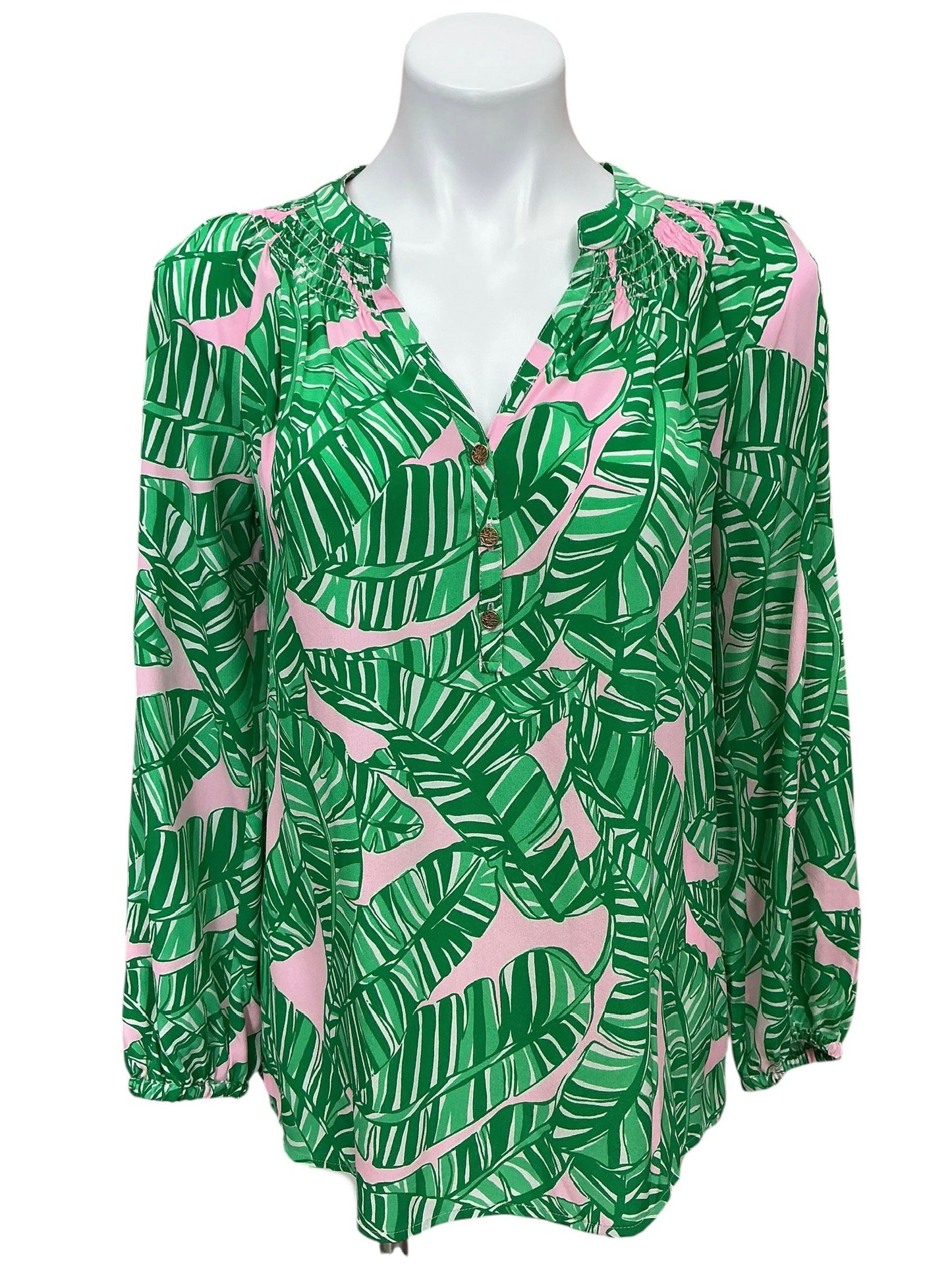 Lilly Pulitzer NWT Elsa Top Conch Shell Pink Lets Go Bananas - Size S