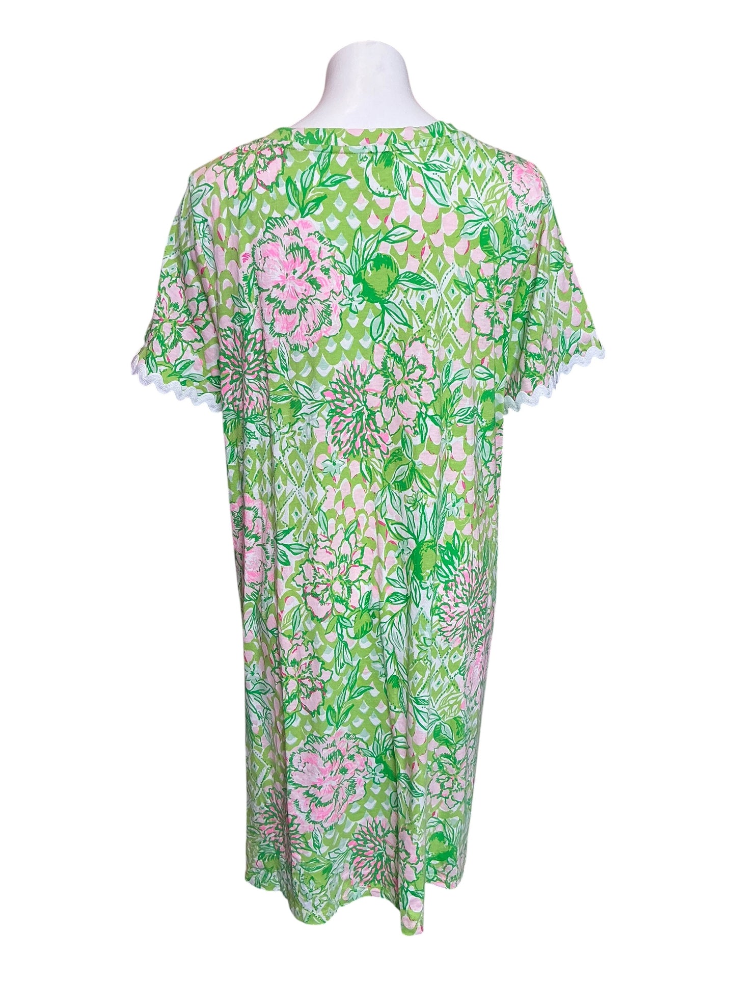 Lilly Pulitzer Cody Short Sleeve T-Shirt Dress Lime Feeling Good - Size XXL