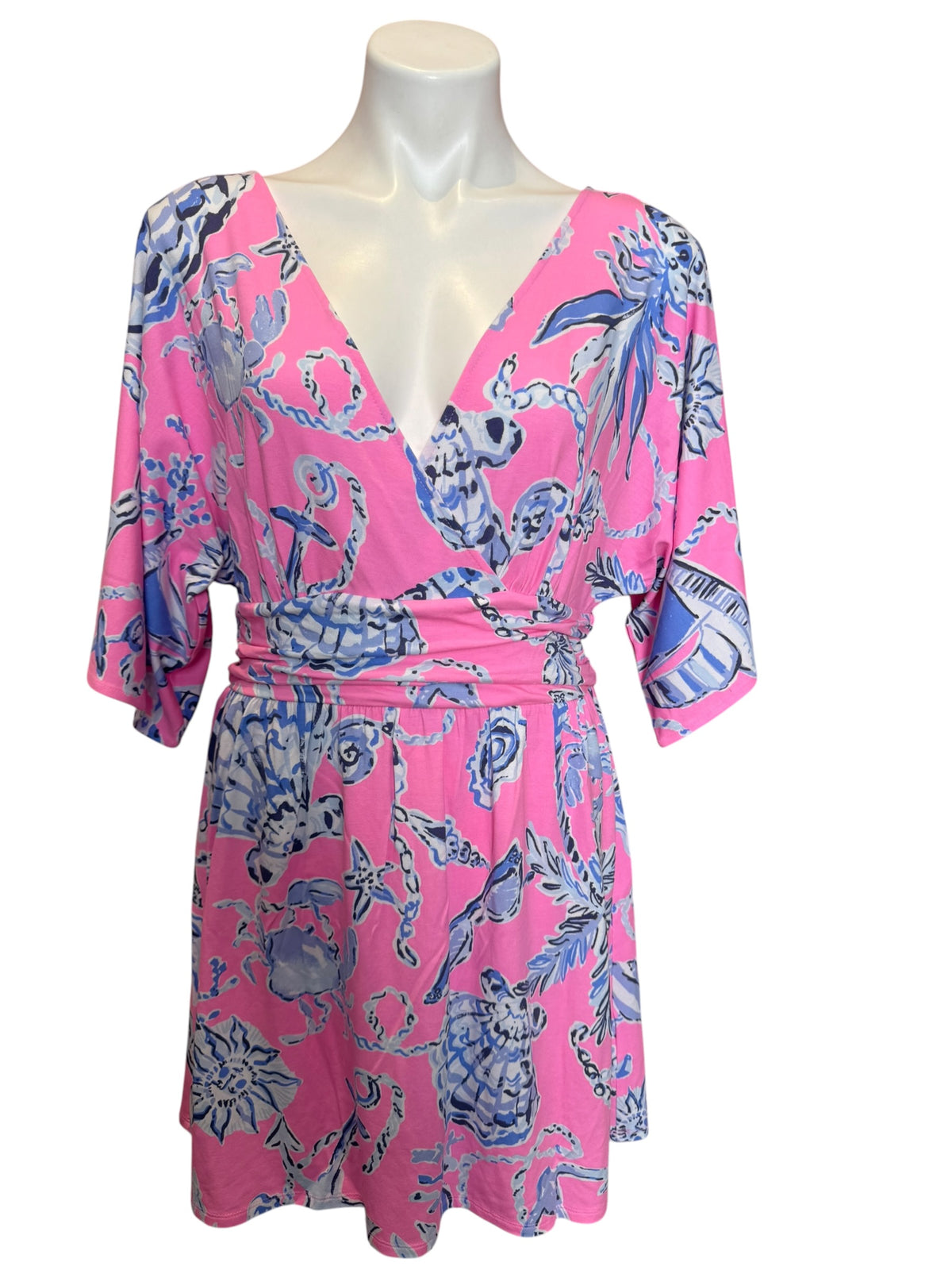 Lilly Pulitzer NWT Parigi Knit Skort Romper Rousseau Pink Oversized Barefoot Bea - Size L