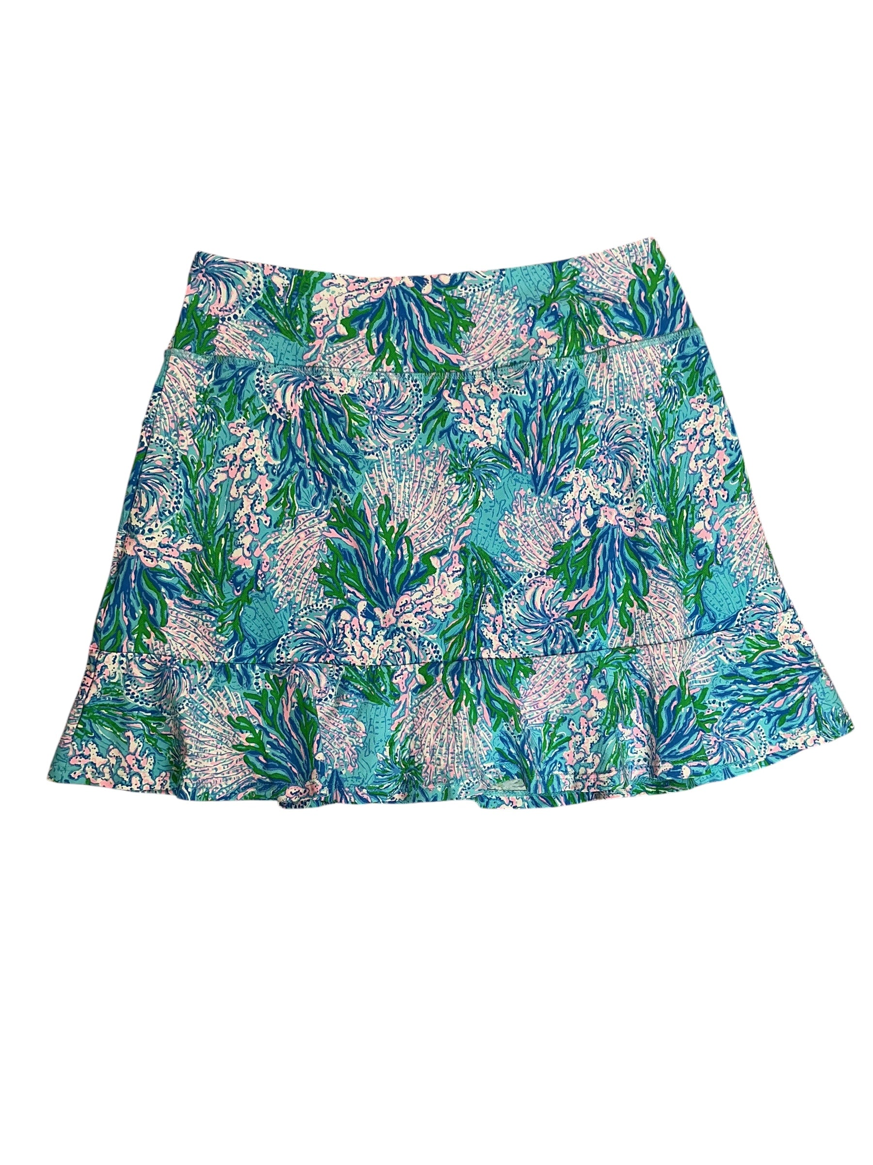 Lilly Pulitzer NWT Zadora High Rise Skort UPF 50+ Las Olas Aqua Strong Current Sea - Size M