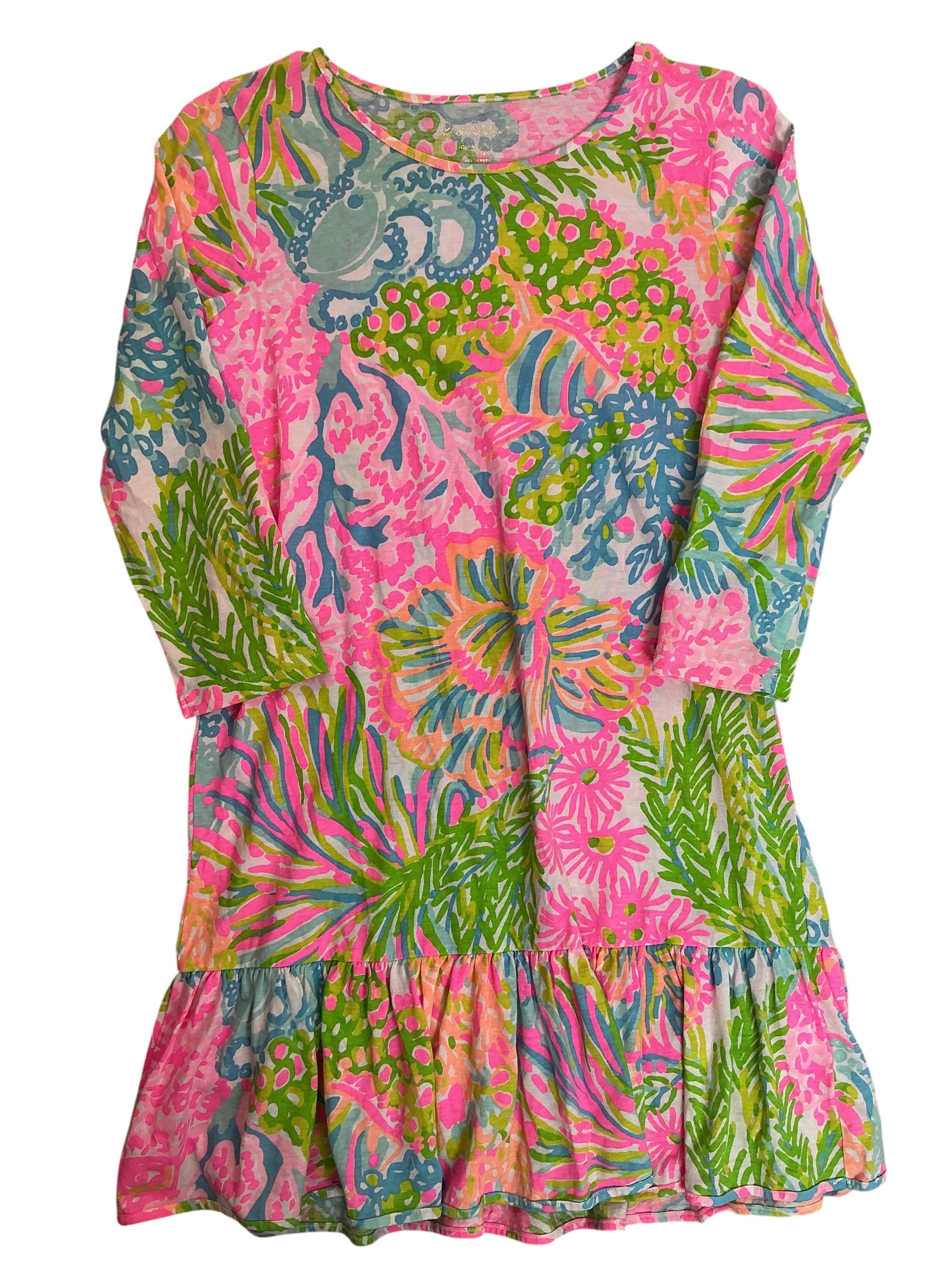 Lilly Pulitzer Girls Kids Mini Jena Dress Jaguar Jungle - Size XL (12-14)