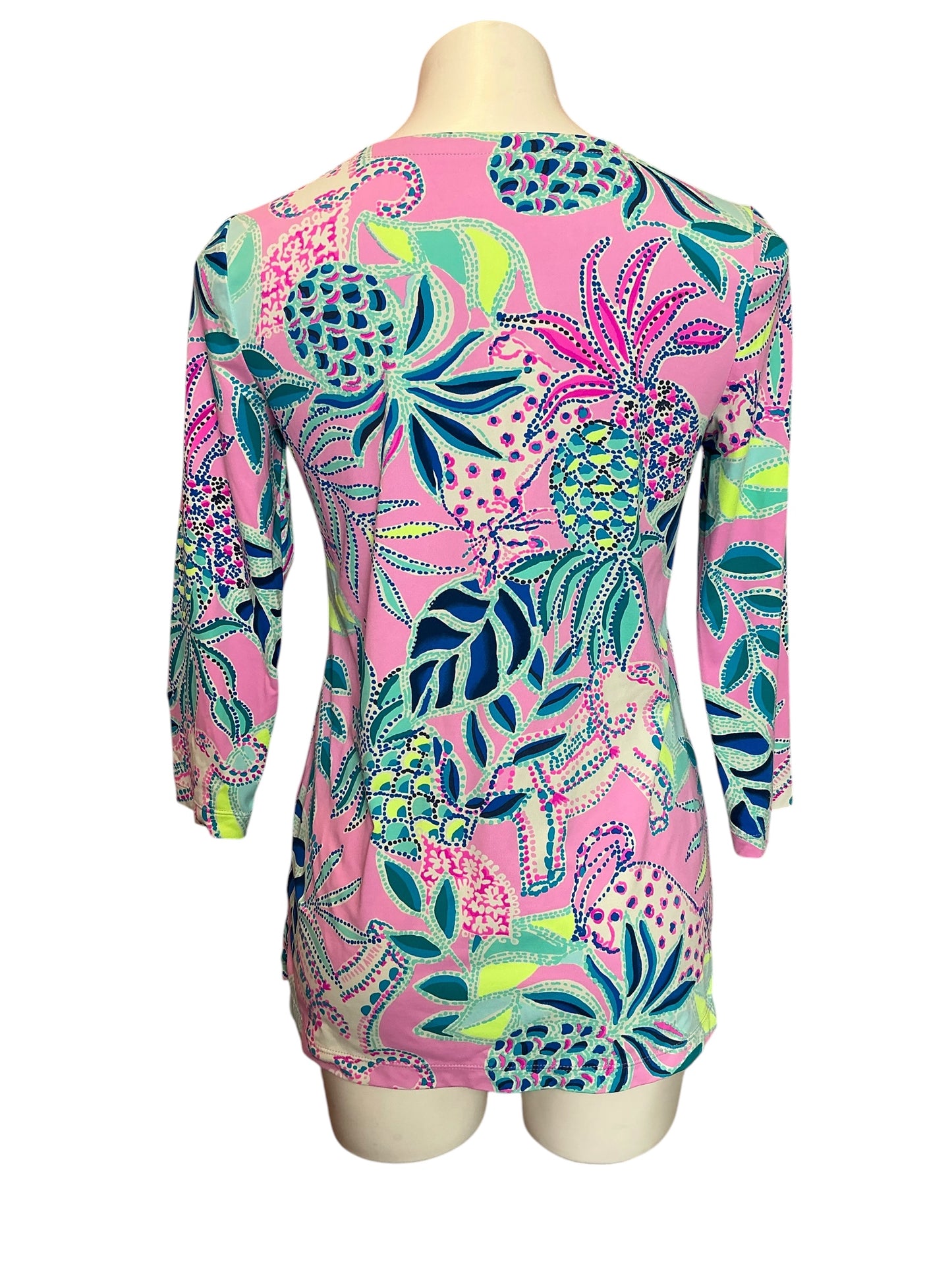 Lilly Pulitzer Karina Tunic Lilac Rose Chica Ticas Engineered Chilly Lilly - Size S