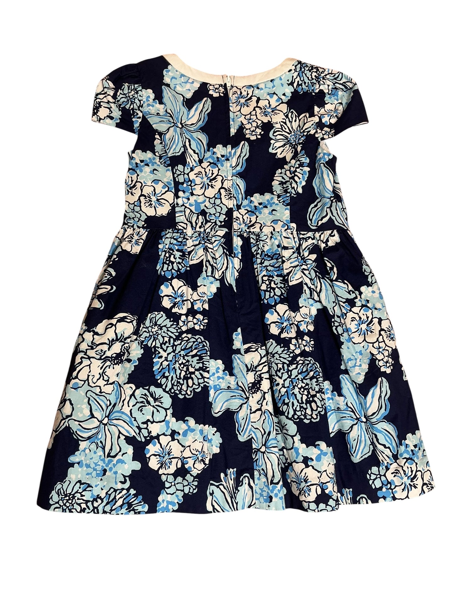 Lilly Pulitzer Girls Louise Dress Low Tide Navy Bouquet All Day - Size 6