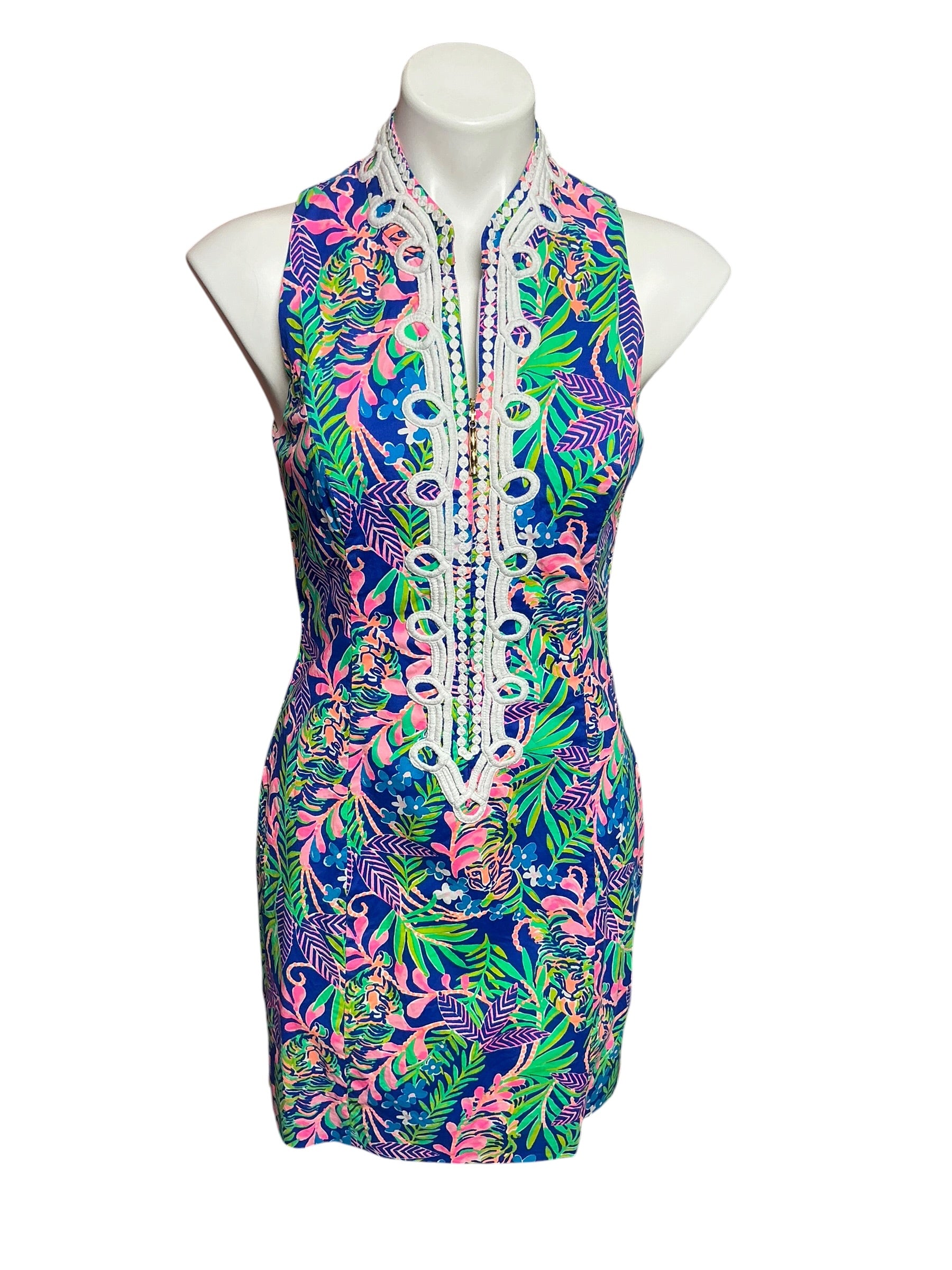 Lilly Pulitzer Alexa Stretch Shift Dress Borealis Blue How You Like Me Prowl - Size 4