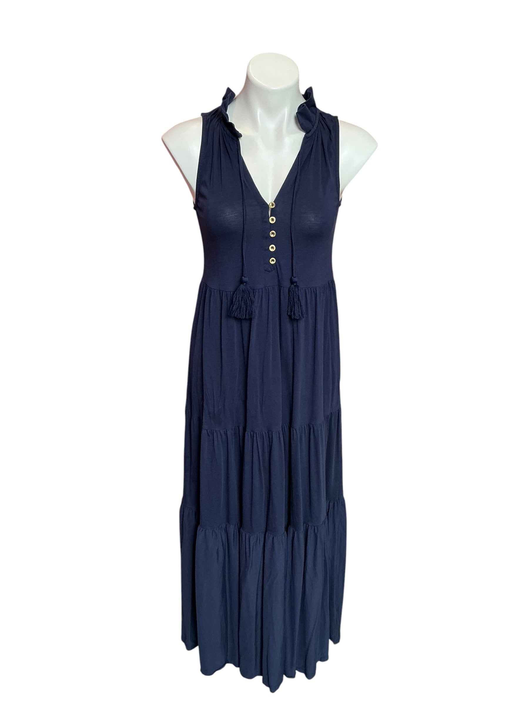 Lilly Pulitzer Malone Maxi Dress True Navy - Size XXS