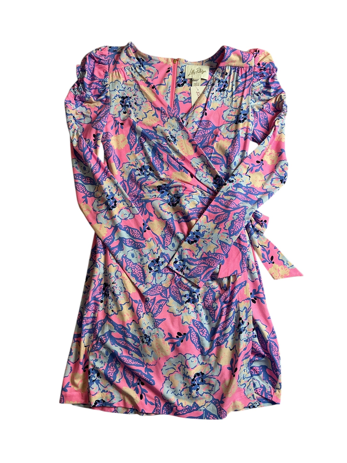 Lilly Pulitzer Karlie Wrap Romper - Pink Tropics Sun Drenched - Size 2