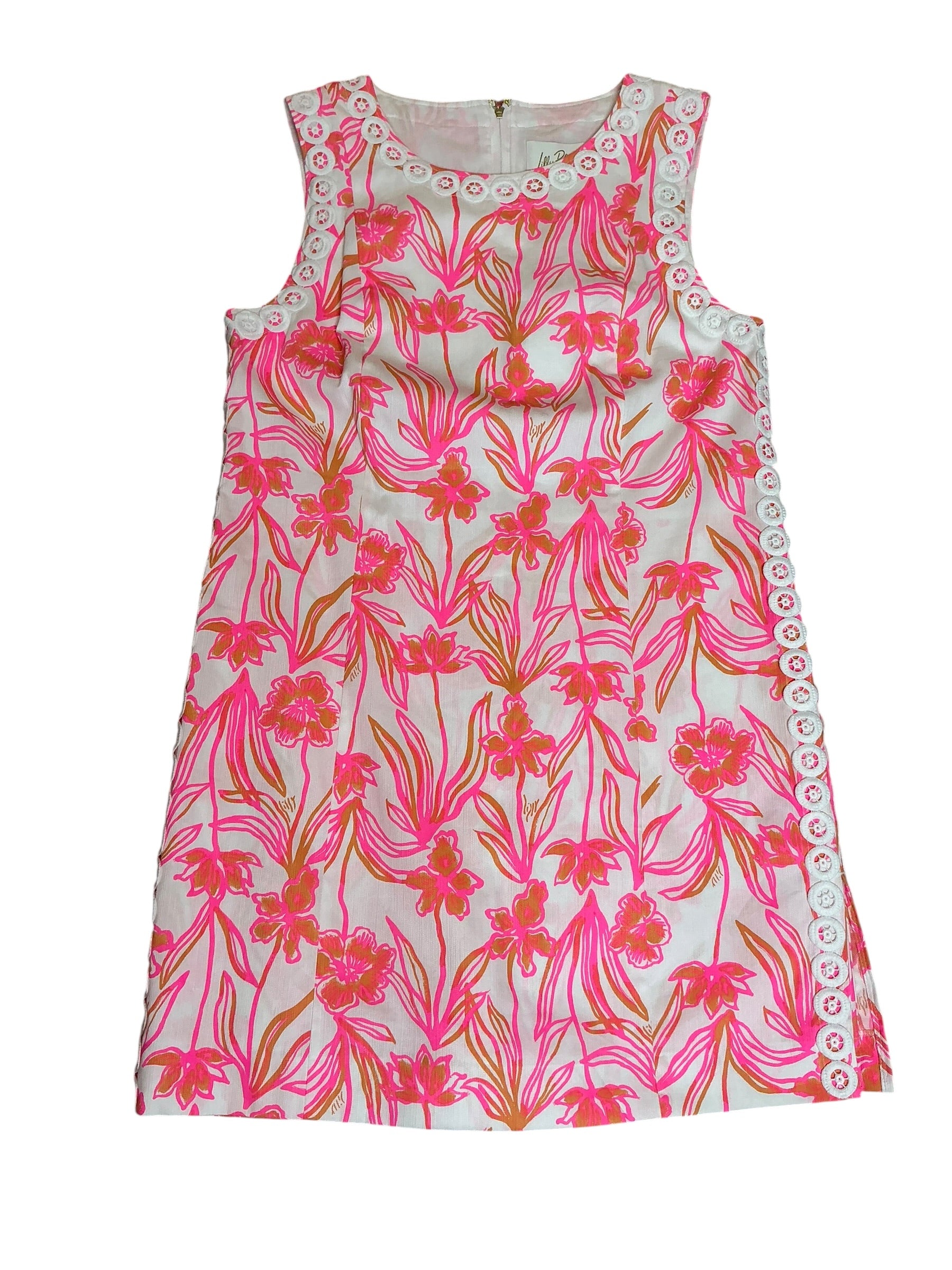Lilly Pulitzer NWT Sadie Shift Romper Resort White Lovely Long Stems - Size 6