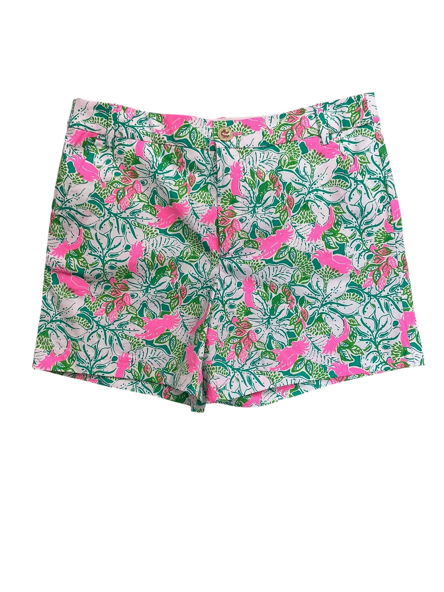 Lilly Pulitzer Gretchen High Rise Shorts Botanical Green Just Wing It - Size 8