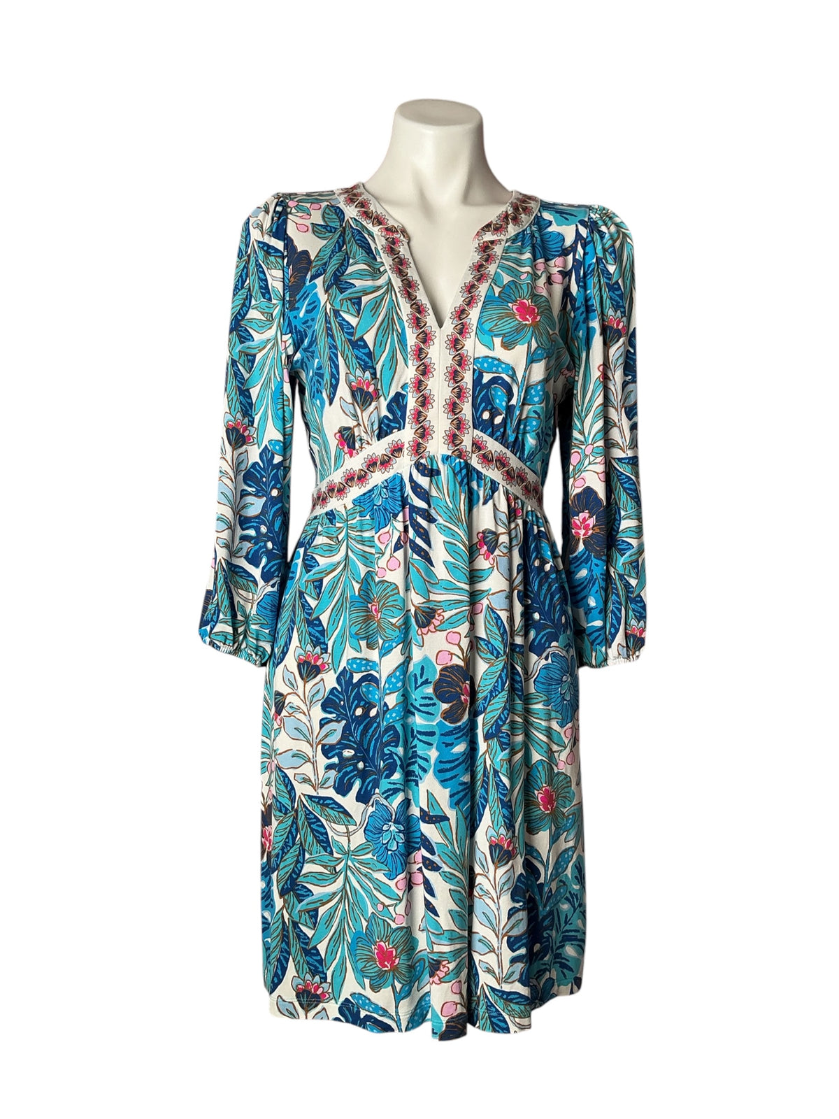 Lilly Pulitzer Wexlee Dress Breezy Aqua Best Fronds Forever - Size 6
