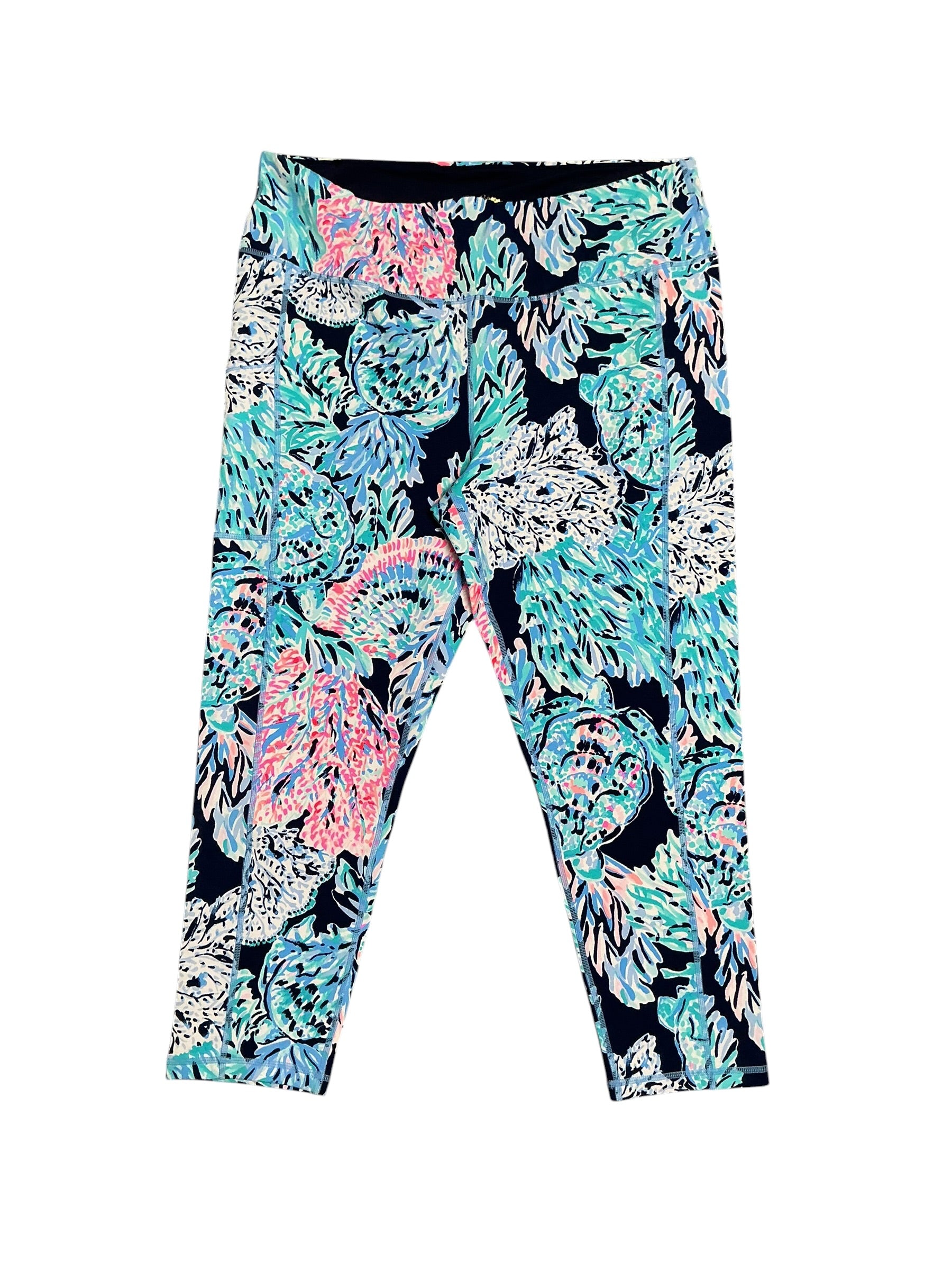 Lilly Pulitzer NWT Weekender High Rise Midi High Tide Navy Party In A Paradise - Size XXL