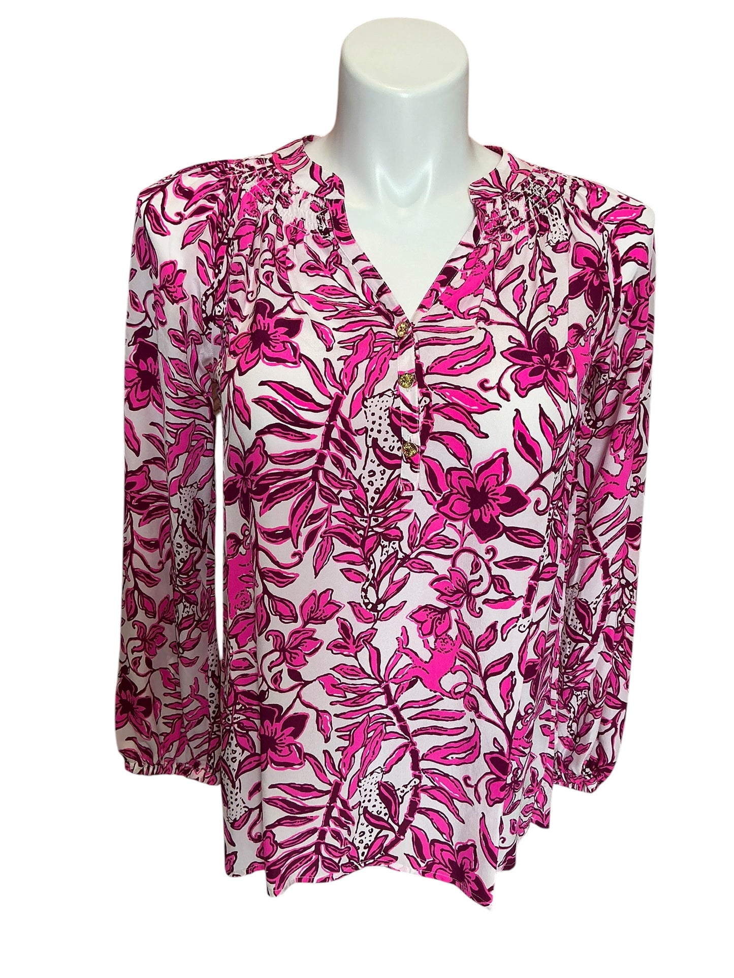 Lilly Pulitzer NWT Elsa Top Elderflower Blossom Lil Escape Plan - Size S