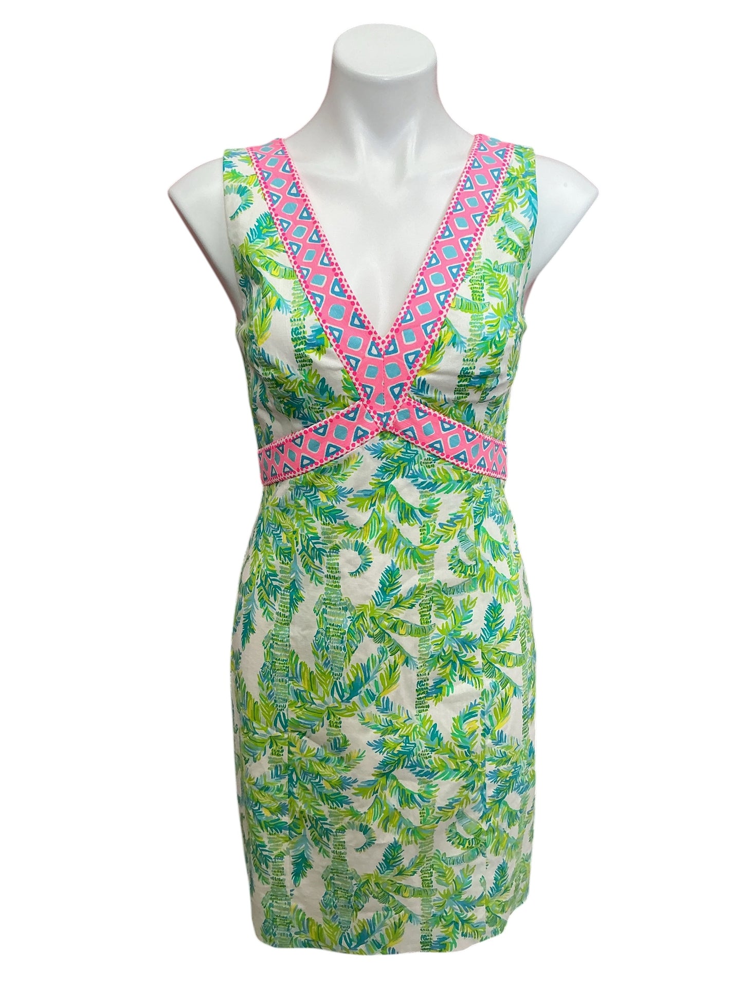 Lilly Pulitzer Lanora Stretch Shift Dress Fresh Citrus Keep Palm Engineered - Size 2