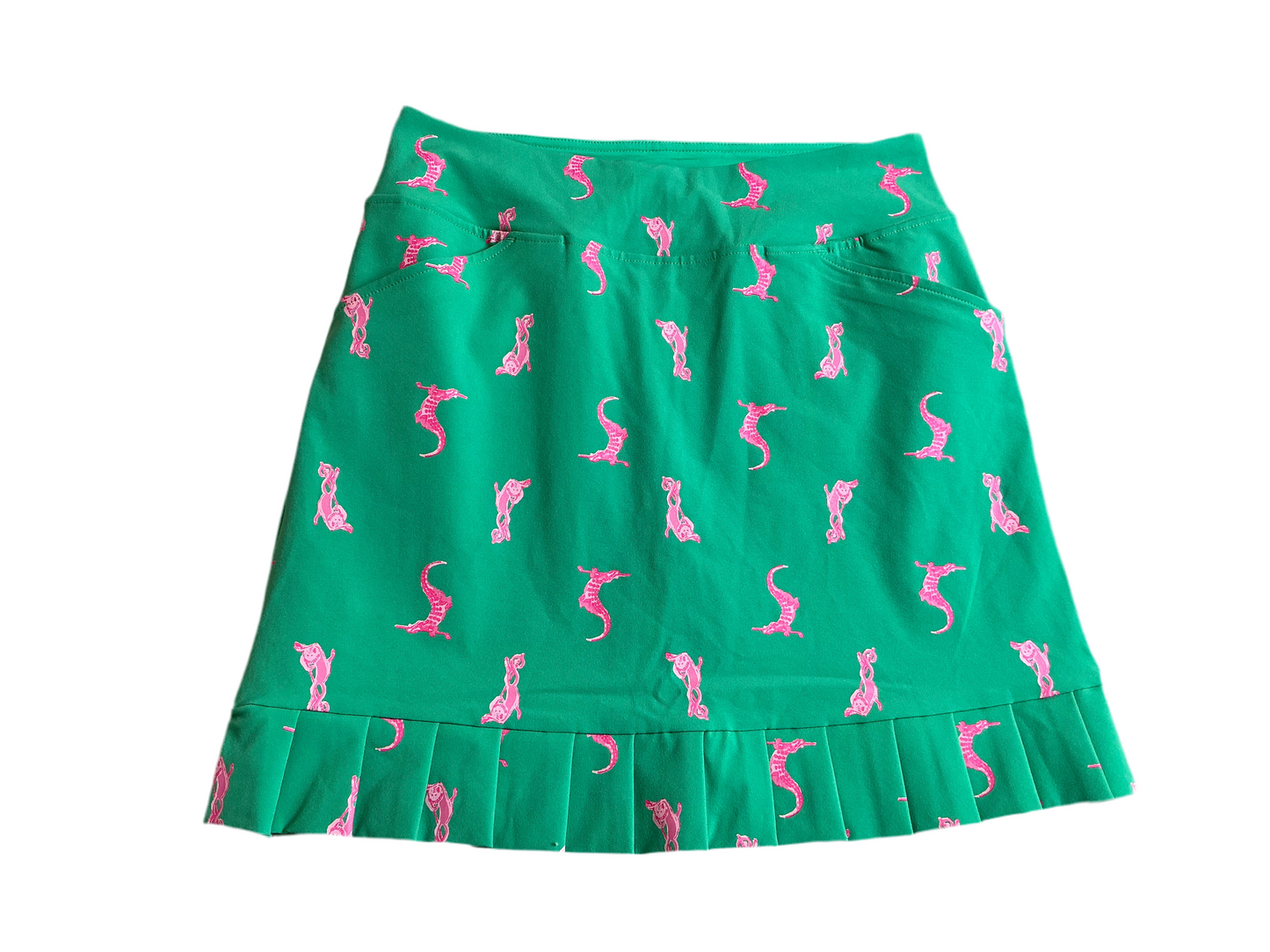 Lilly Pulitzer NWT - Monica Pleated Skorted UPF 50+ - Spearmint Par Tee Animals Golf - Size 2