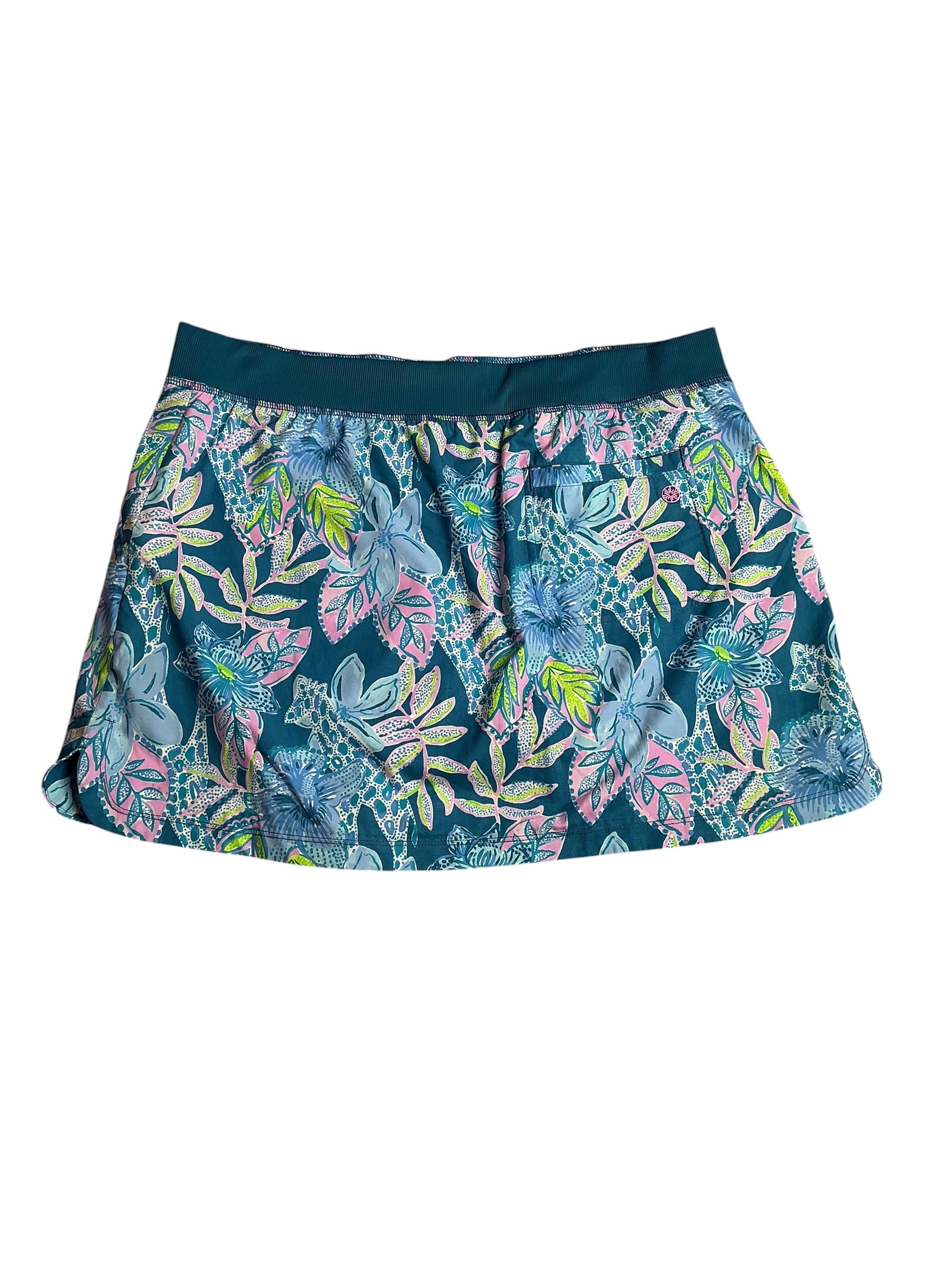 Lilly Pulitzer- Luxletic Run Around Skort Macaw Blue Beach You To It Size XL