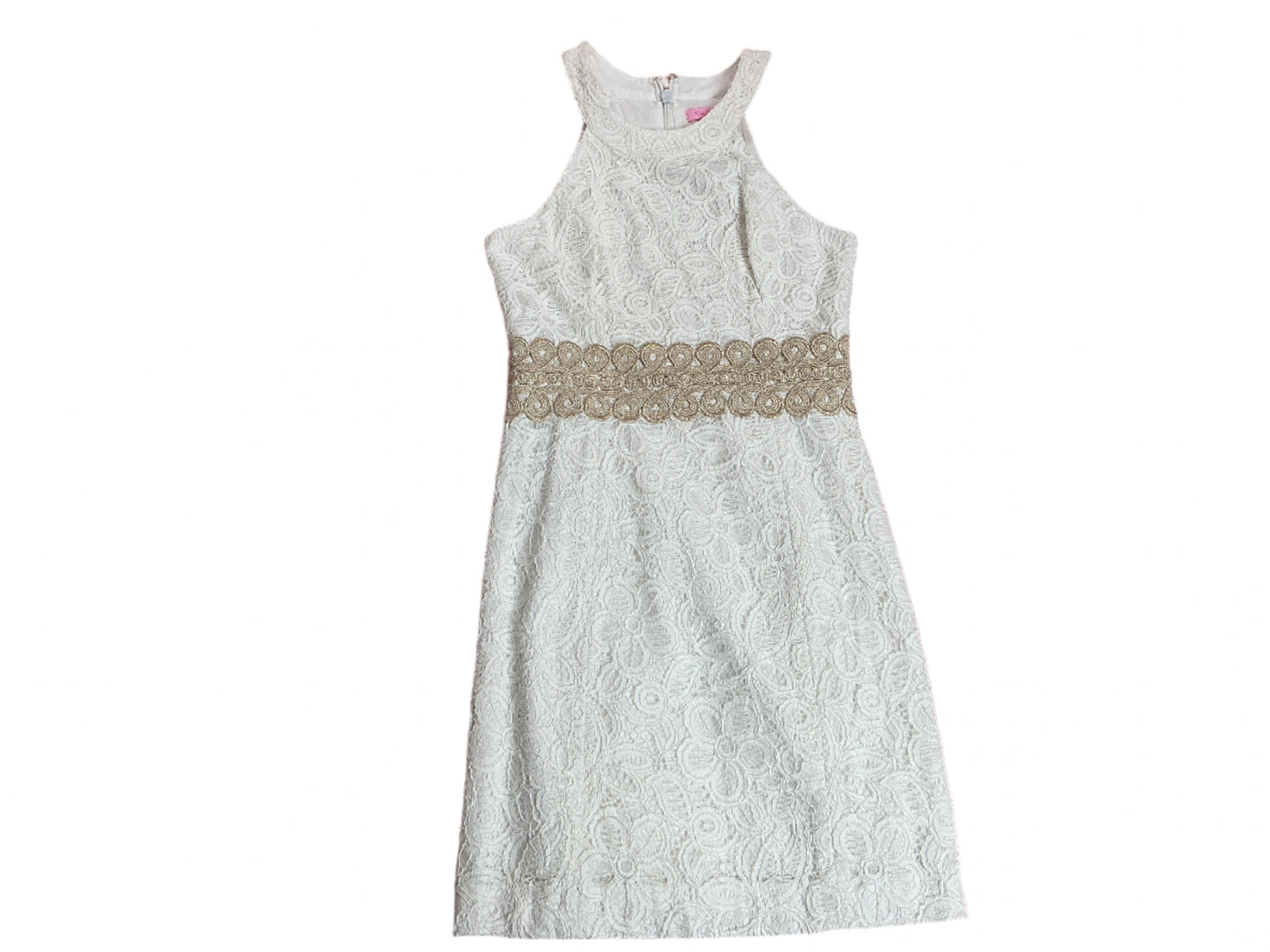 Lilly Pulitzer Ashlyn Shift Dress - White Ivory Gold - Size 2