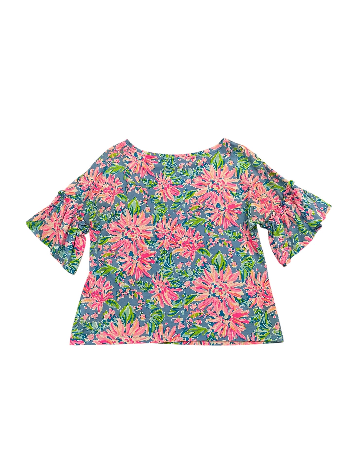 Lilly Pulitzer Darlah Lileeze Top Blue Peri Sunrise Bay - Size M