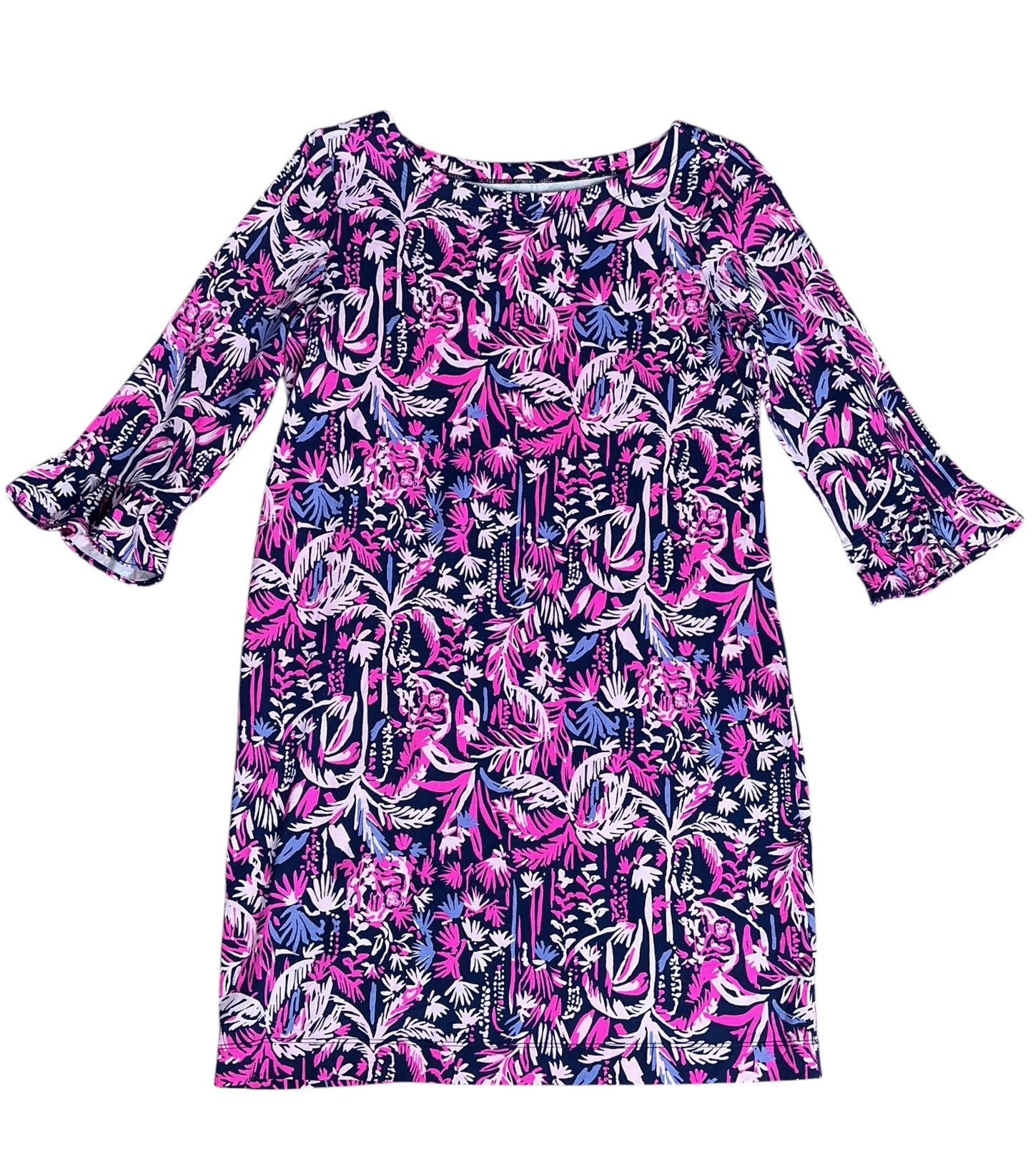 Lilly Pulitzer Girls Mini Sophie Dress Bright Navy Swing of Things - Size XL(12-14)