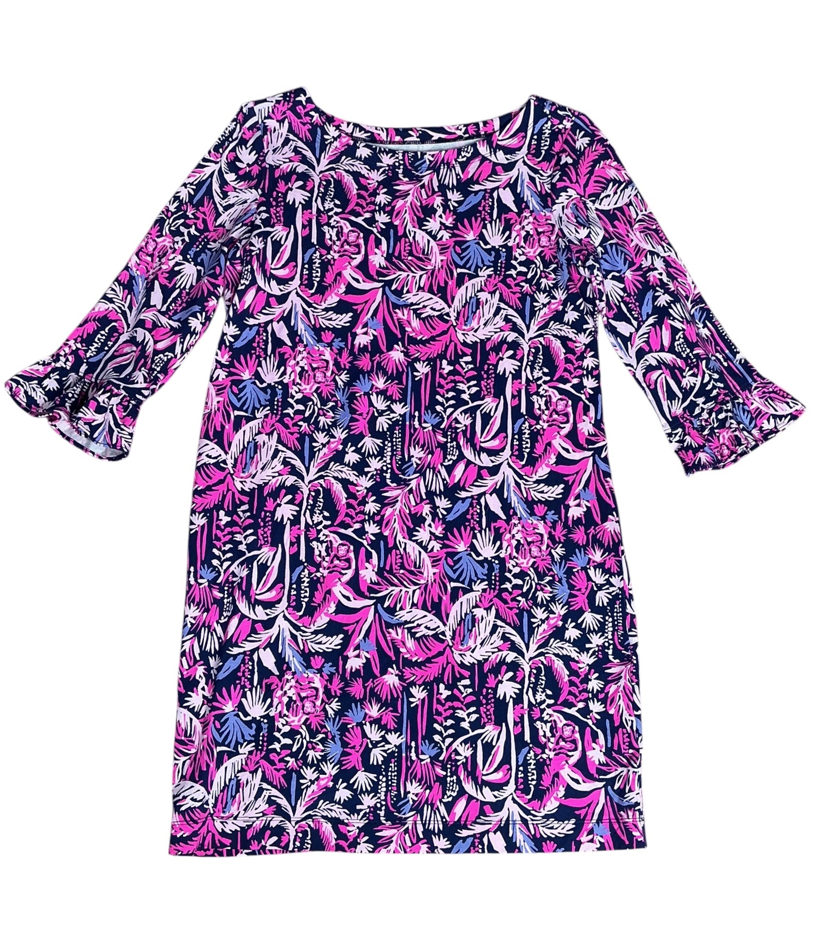 Lilly Pulitzer Girls Mini Sophie Dress Bright Navy Swing of Things - Size XL(12-14)