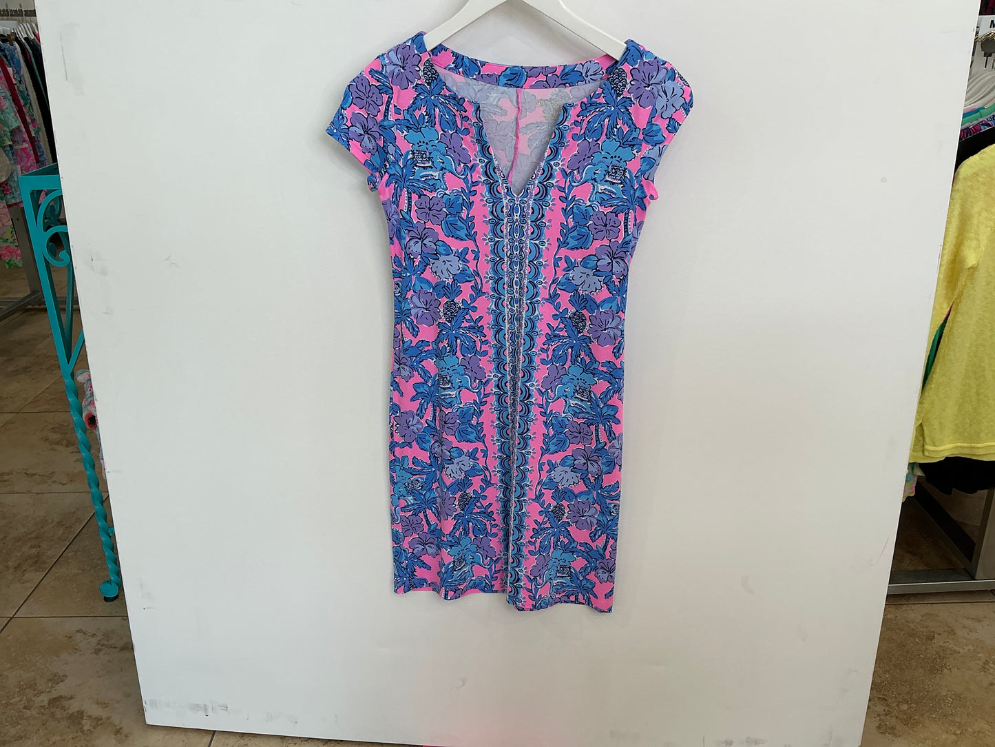 LILLY PULITZER SOLEIL PINK PALM PARADISE UPF 50+ SOPHILETTA DRESS Size XXS
