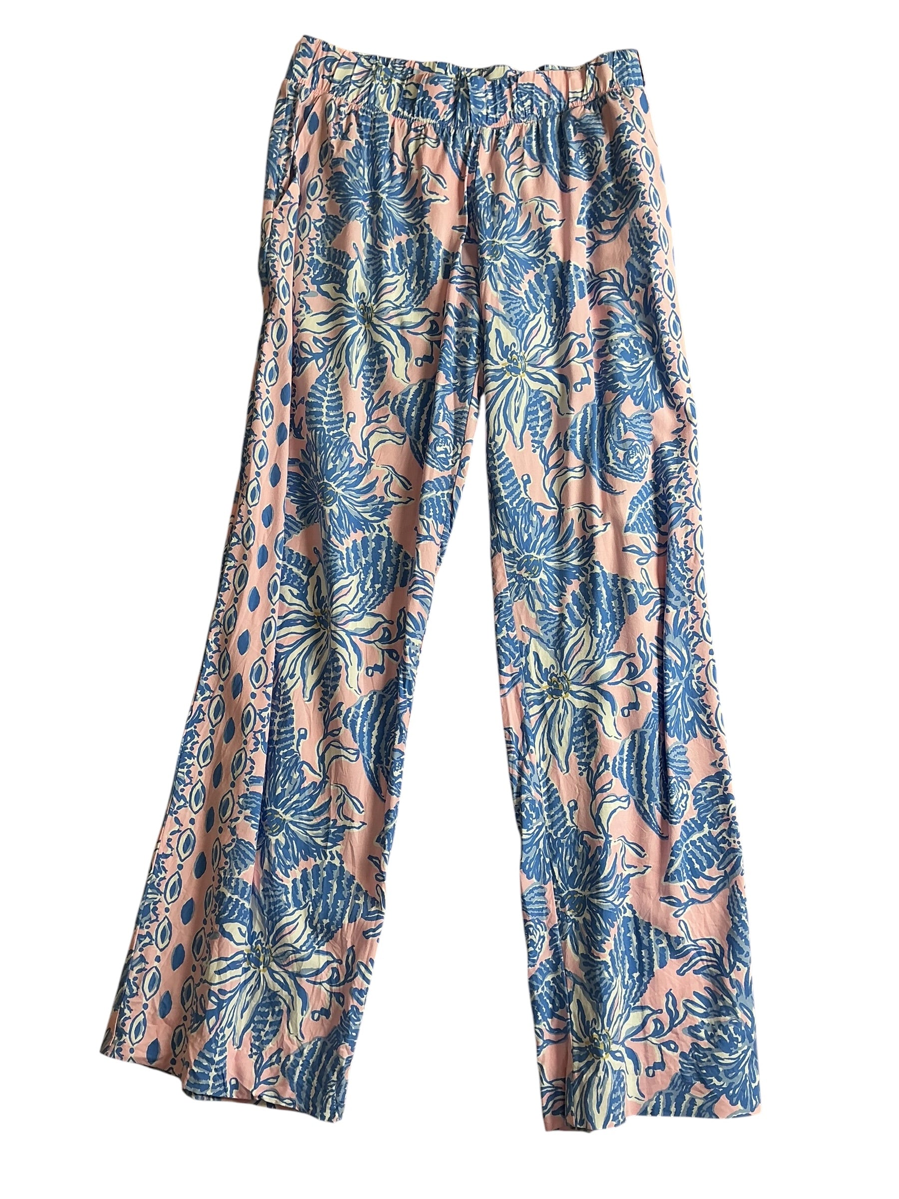 Lilly Pulitzer Bal Harbour Palazzo - Bonaire Blue Just A Little Koi Engineered Pants - Size S