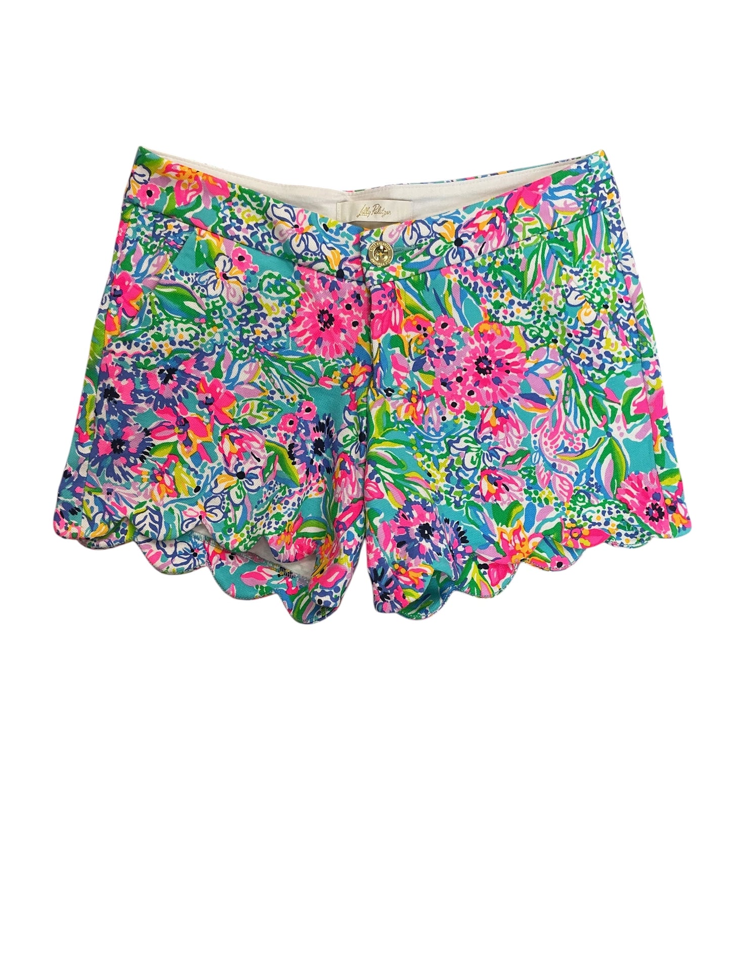 Lilly Pulitzer NWT Buttercup Knit Shorts Amalfi Blue Alligator Isle - Size 2