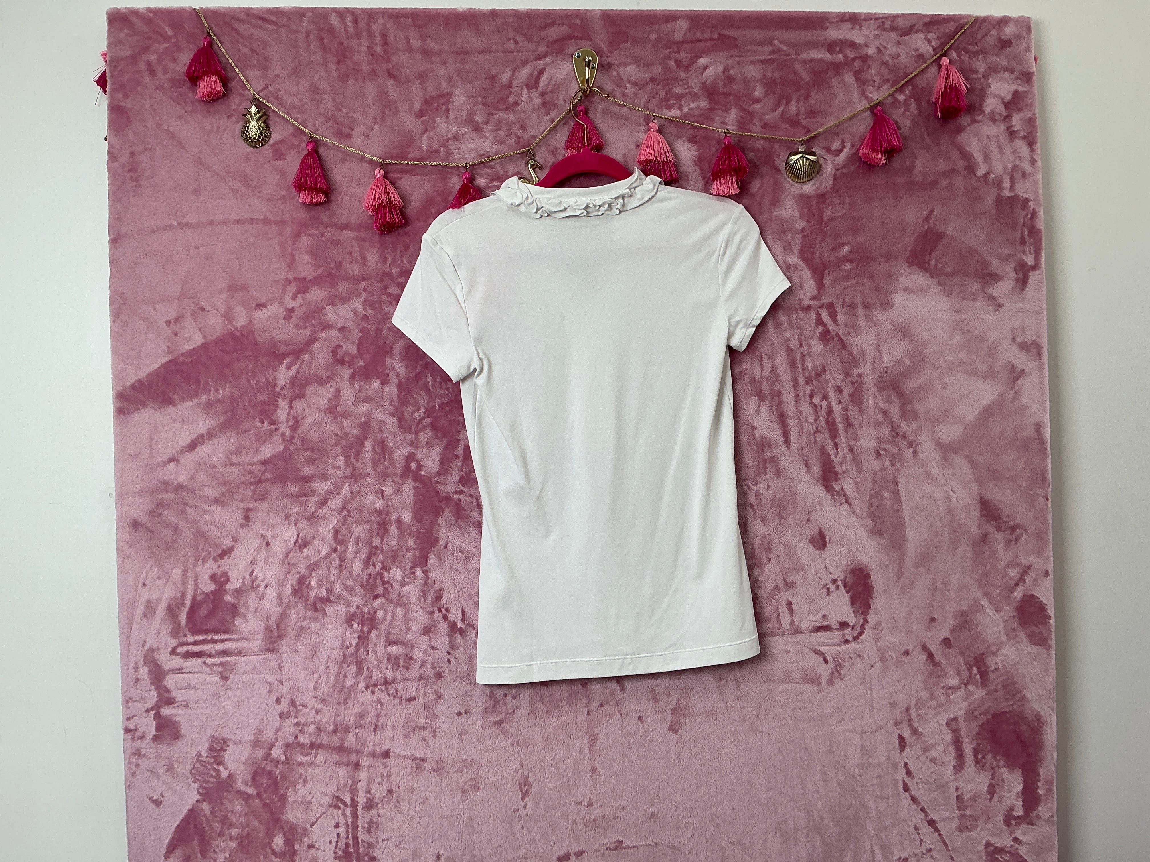 Lilly Pulitzer NWT Frida Ruffle Polo UPF Resort White - Size XS