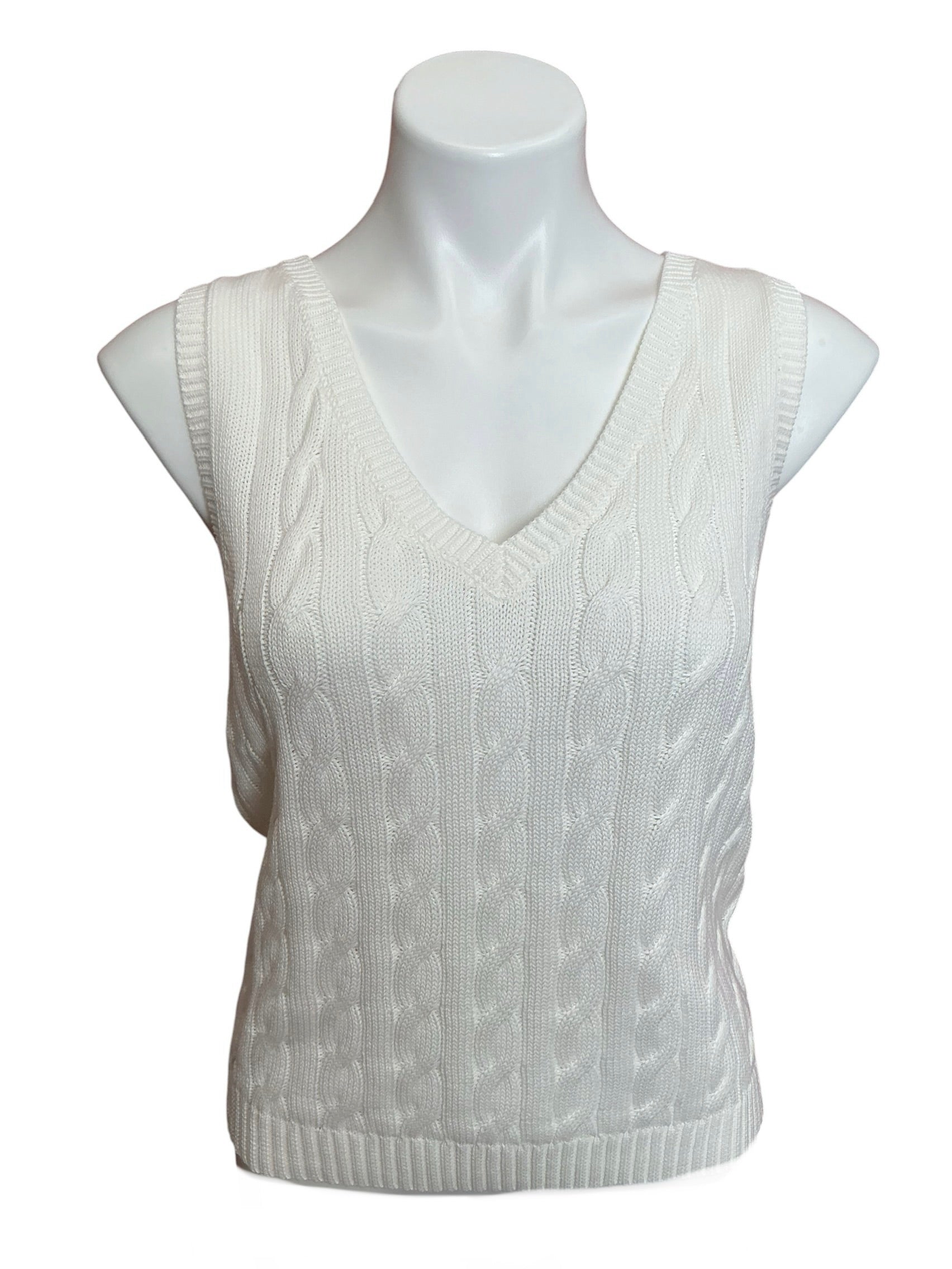 Lilly Pulitzer Brockton V Neck Sweater Tank Resort White - Size M