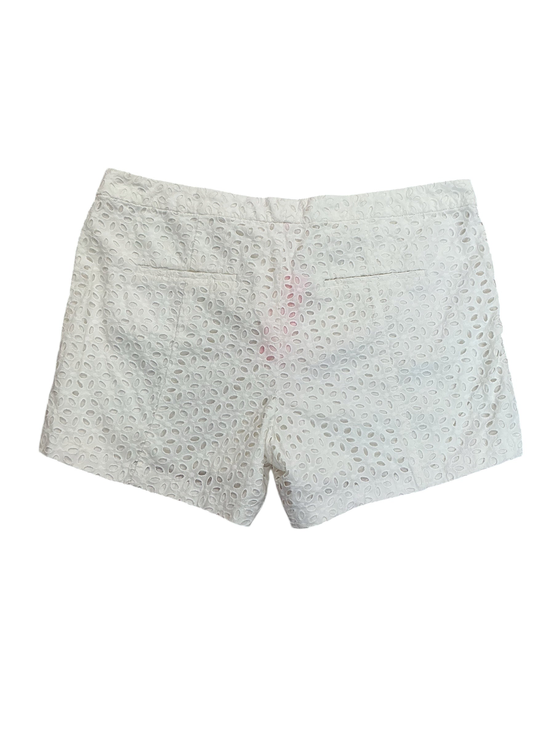 Lilly Pulitzer NWT Kelly Shorts Resort White Oval Flower Petal Eyelet - Size 16