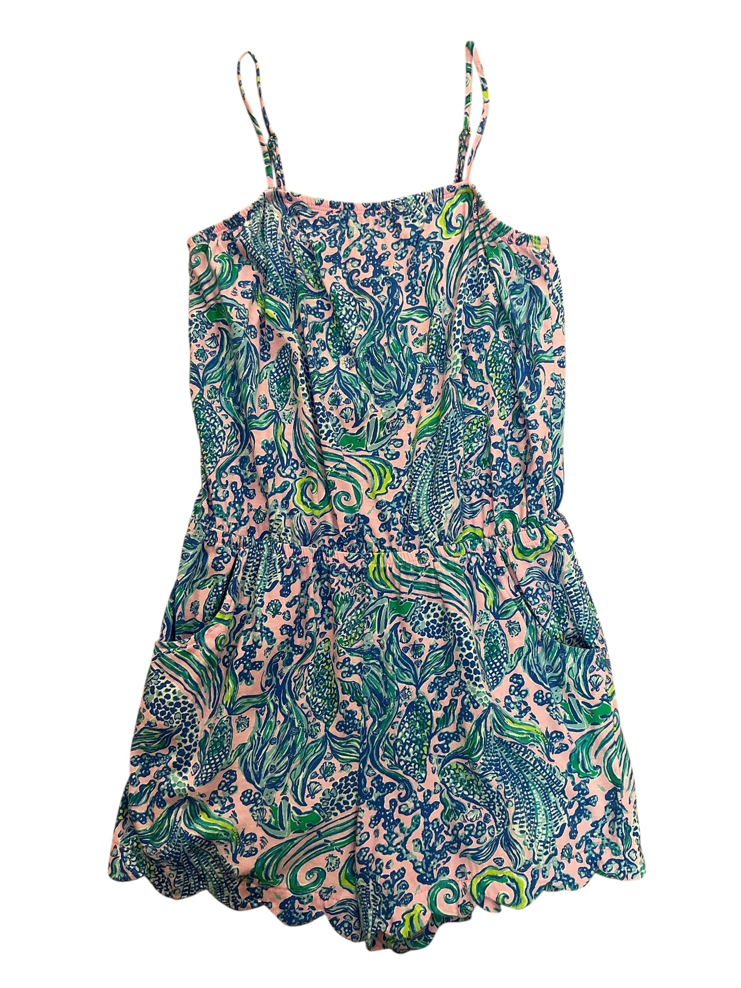 Lilly Pulitzer Girls Mini Jace Romper Lilac Rose We Mermaid It - Size XL 12-14