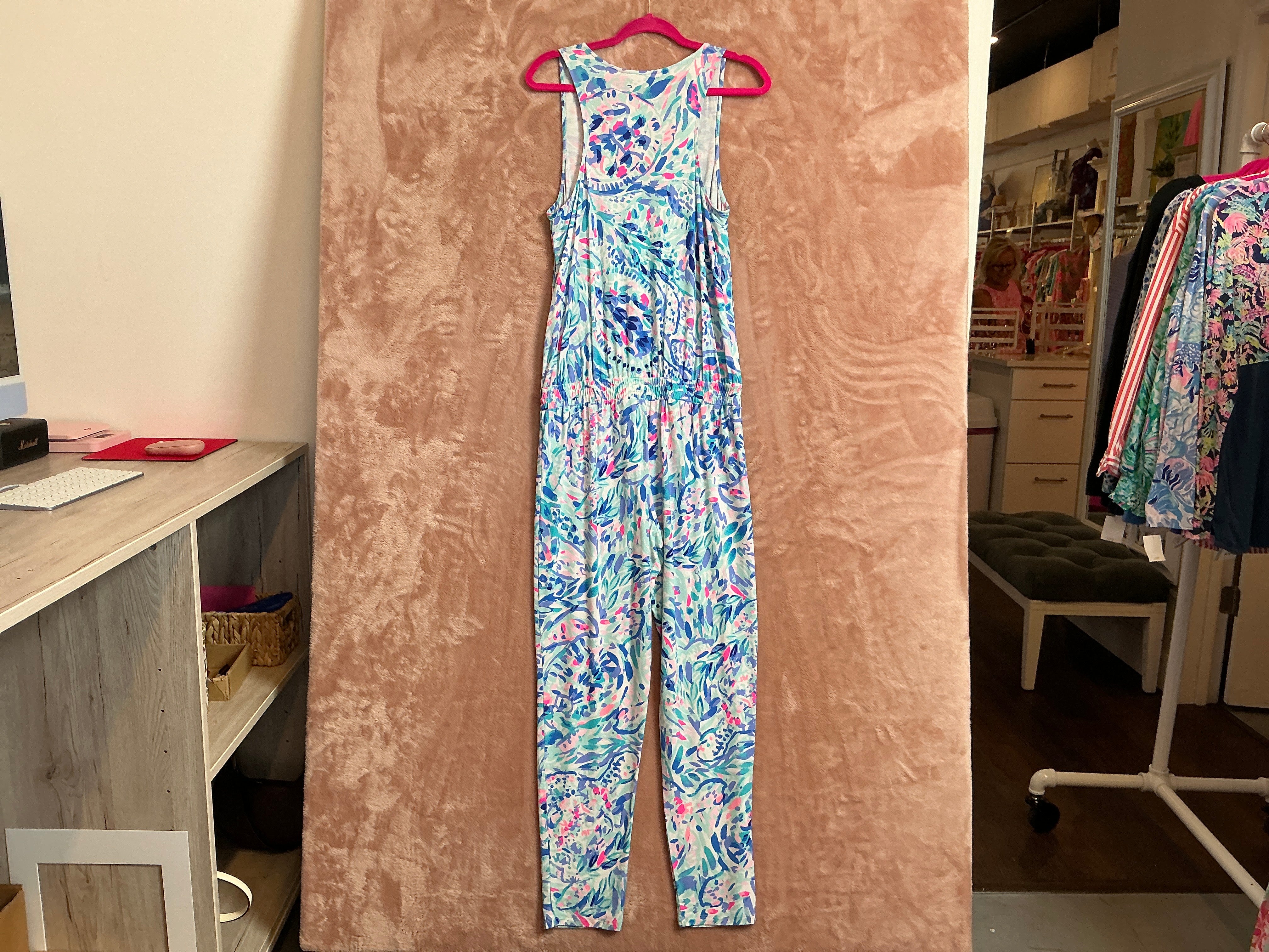 Lilly Pulitzer NWT Paulina Jumpsuit Breakwater T Party Wave - Size M