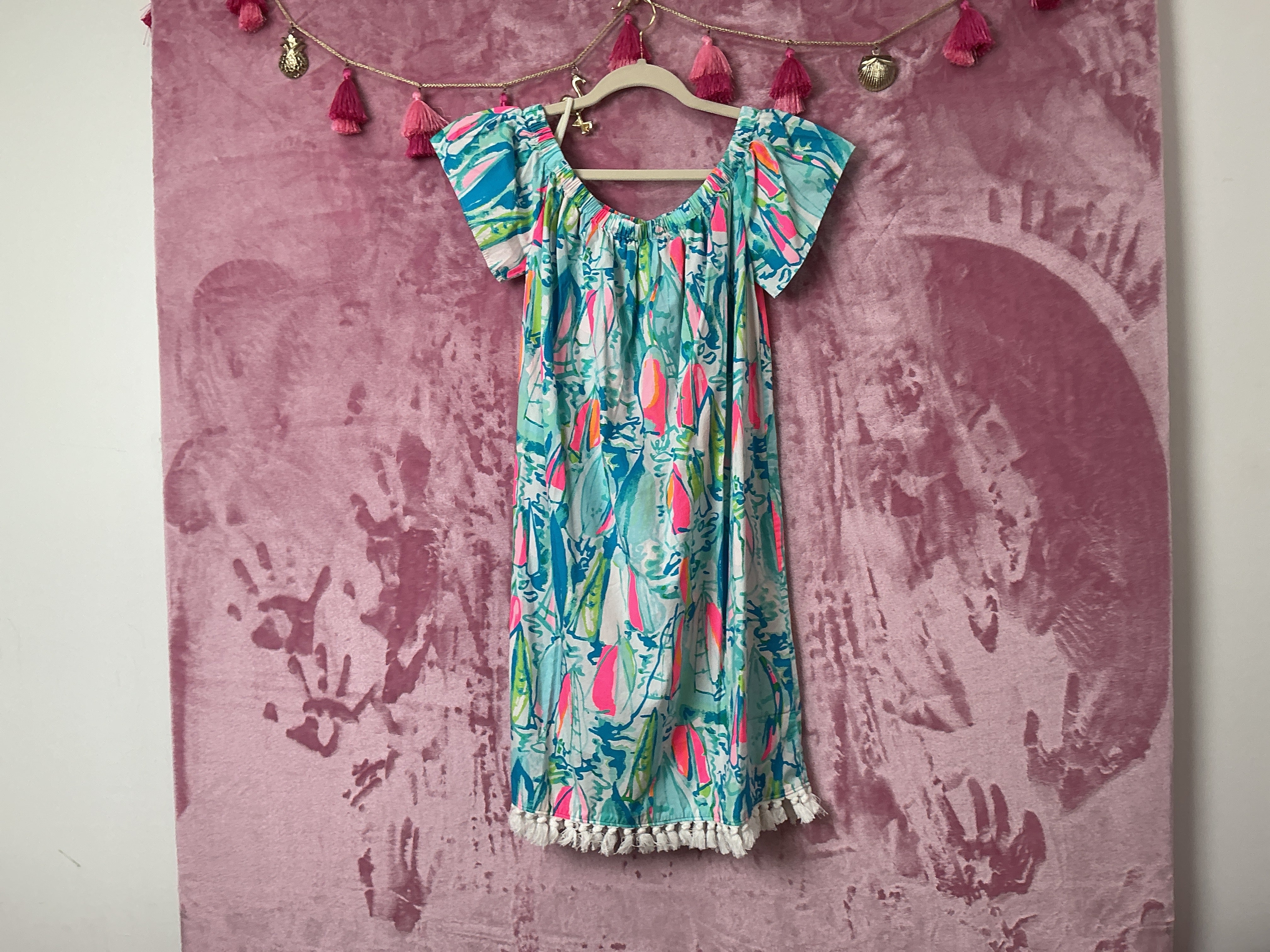 Lilly Pulitzer NWT Marble Dress Beach And Bae Sunglow - Size M