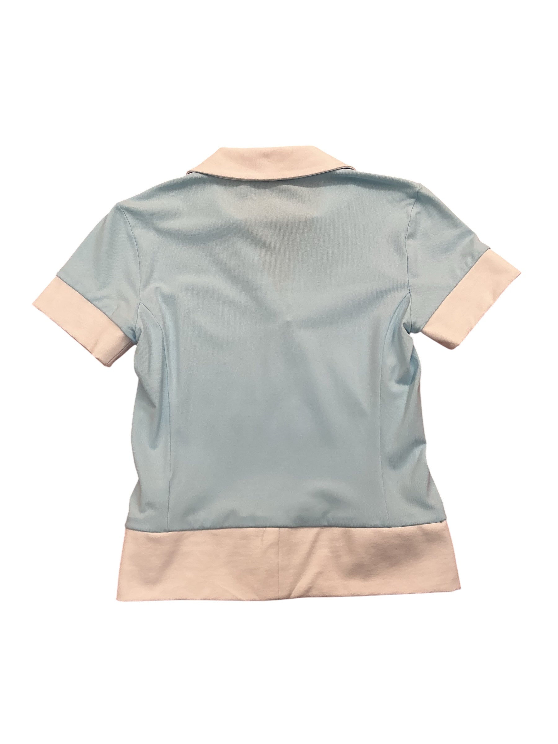 Lilly Pulitzer Luxletic Frida Scallop Polo Top Fresh Water Blue - Size M