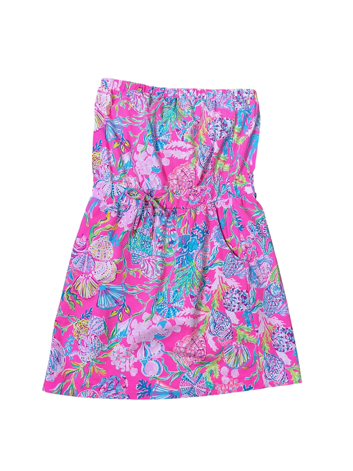 Lilly Pulitzer Larch Strapless Cover-Up Dress Pink Isle Shell Me Something Good - Size M
