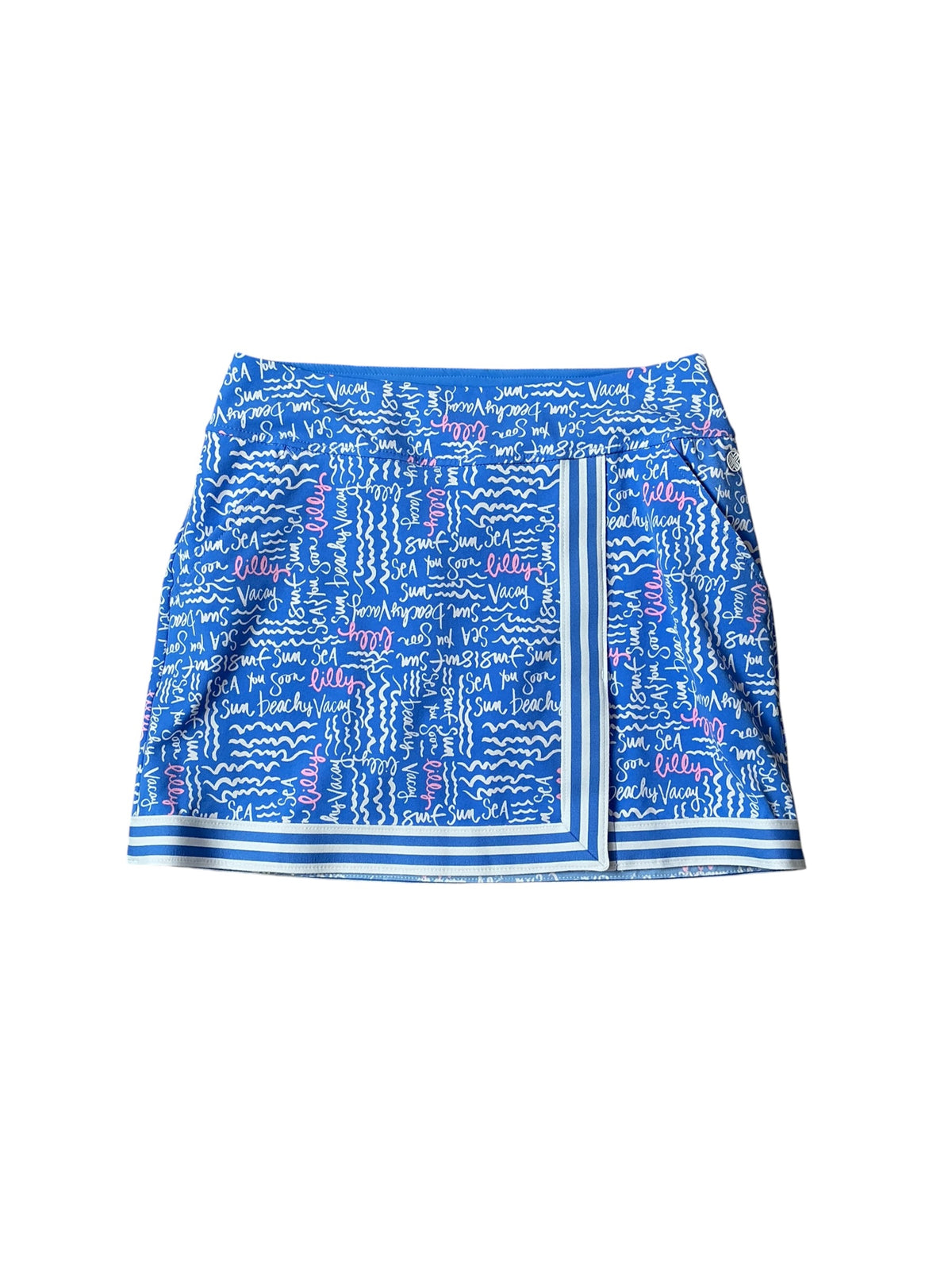 Lilly Pulitzer UPF 50+ Luxletic Monica Skort Celestial Blue Seek and Sea - Size 4