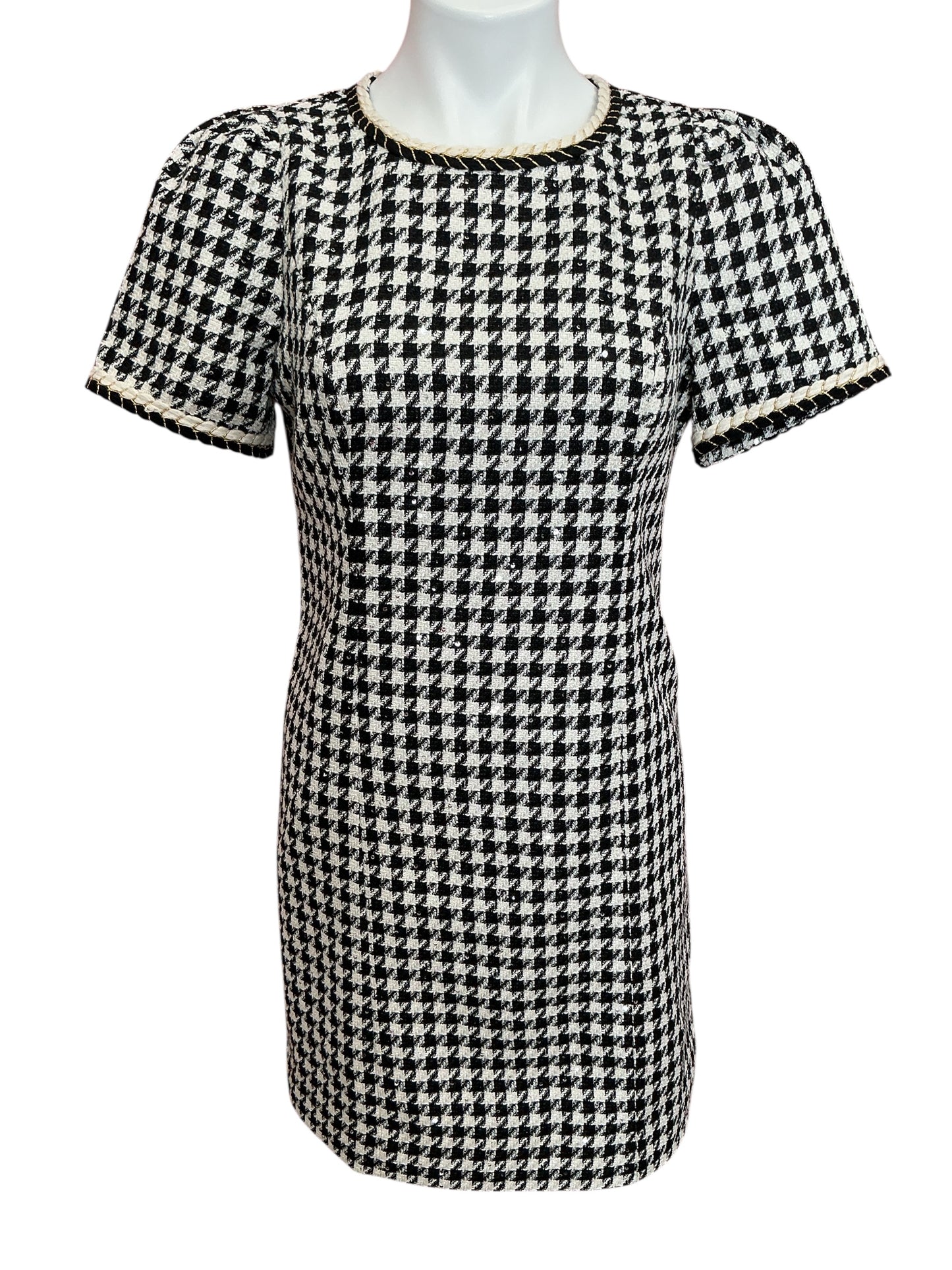 Lilly Pulitzer Doriane Boucle Shift Dress Noir Houndstooth Sequin Boucle - Size 4