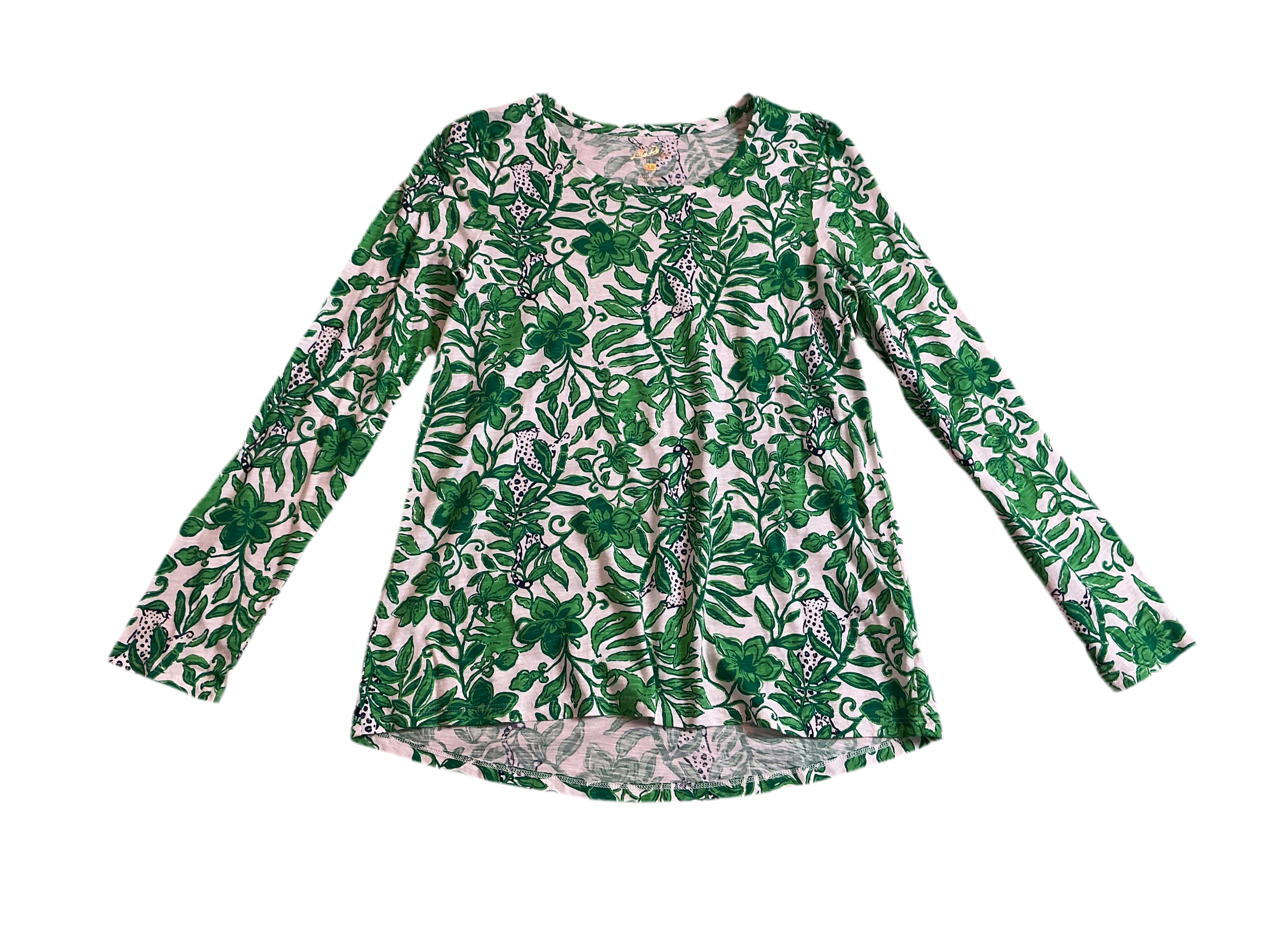 Lilly Pulitzer NWT - Etta Scoop-Neck Long Size - Fiddle Leaf Green Lil Escape Plan - Size XS