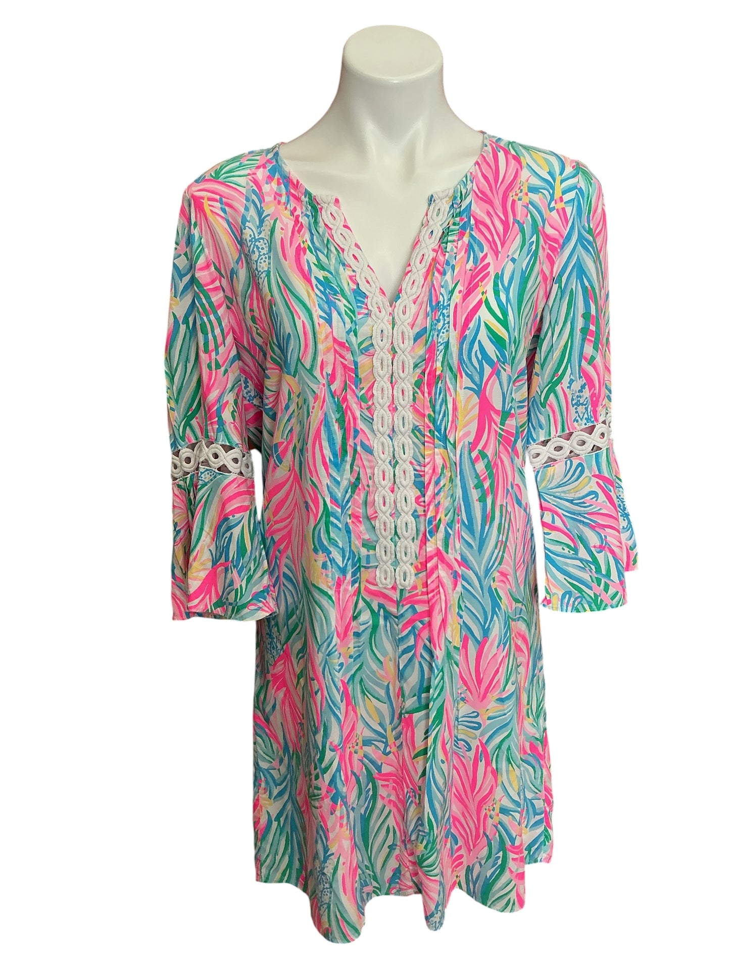 Lilly Pulitzer Hollie Tunic Dress Pink Blossom Suite Views - Size M