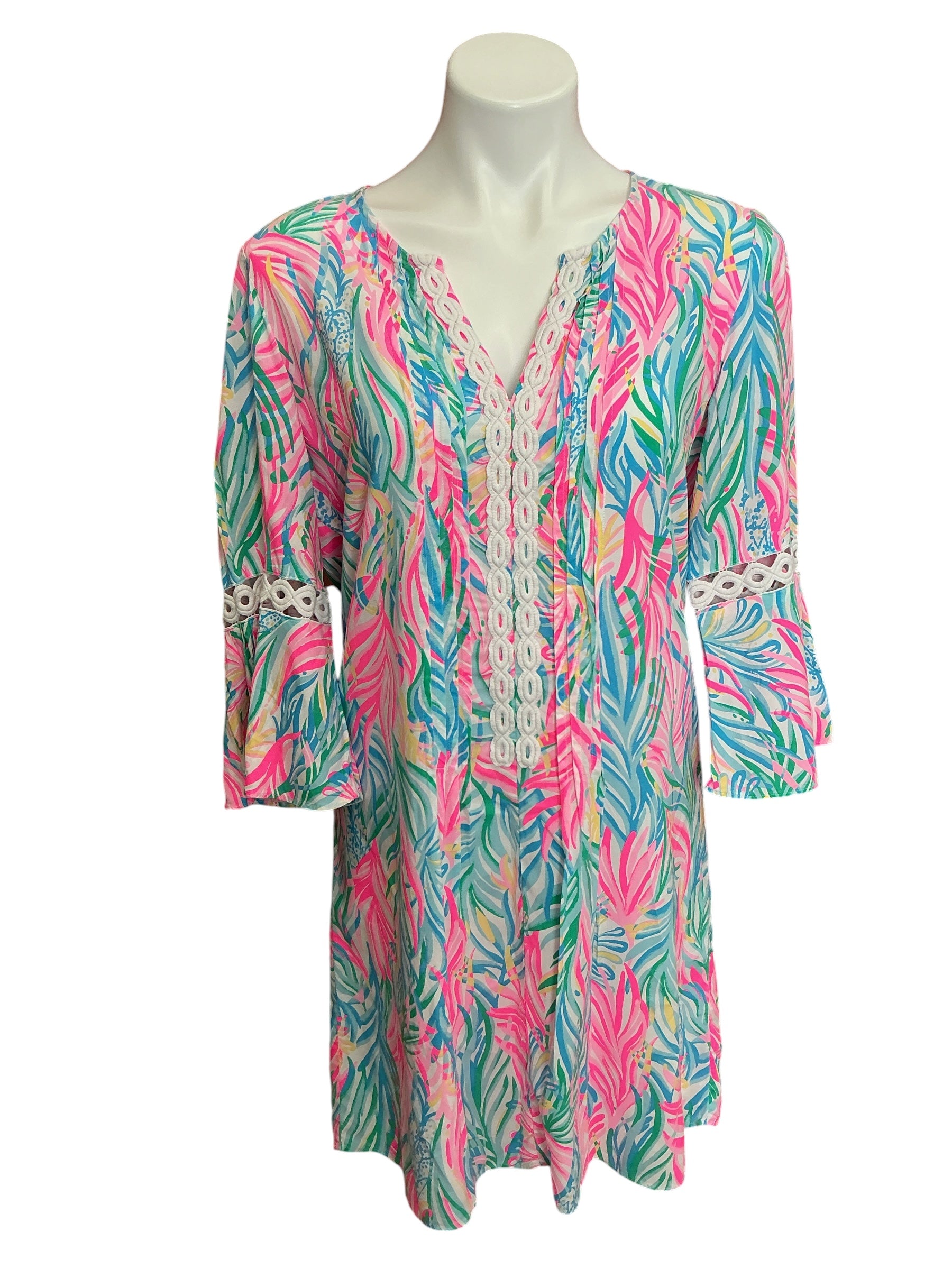 Lilly Pulitzer Hollie Tunic Dress Pink Blossom Suite Views - Size M