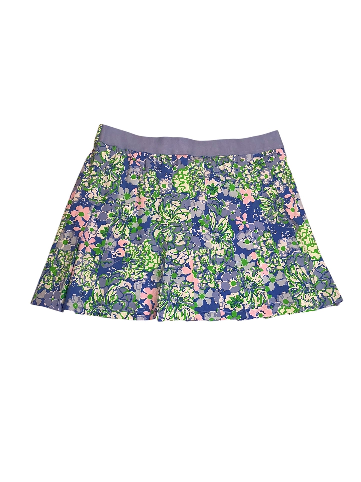 Lilly Pulitzer Luxletic Latitude High Rise Skort Sunwashed Blue Plumes in Bloom - Size 12