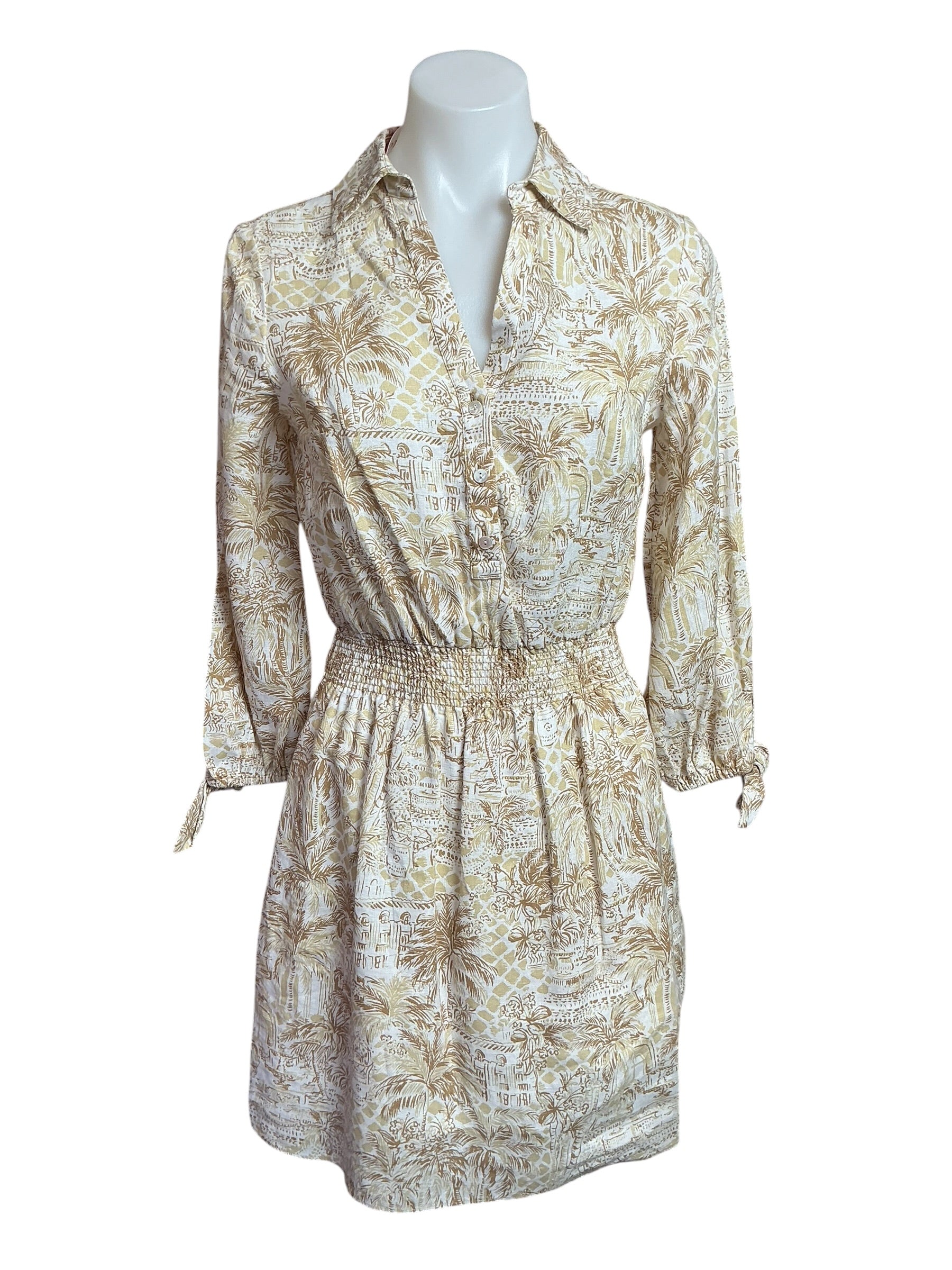 Lilly Pulitzer Abralynn Linen Shirtdress - Sand Bar Palm Beach Paradise - Size 00
