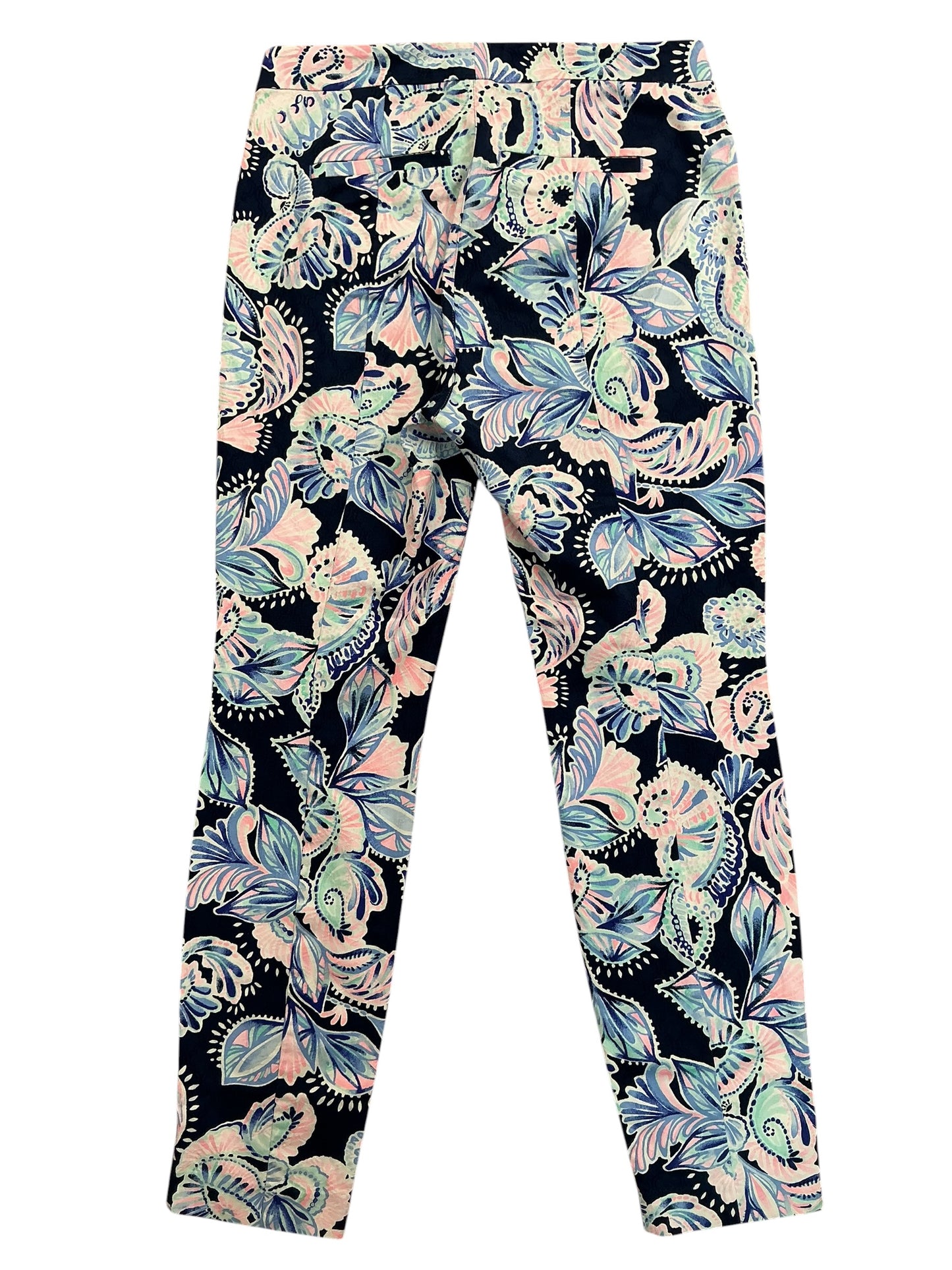 Lilly Pulitzer Kelly High Rise Skinny Ankle Pants High Tide Navy Holy Flockamolie - Size 4