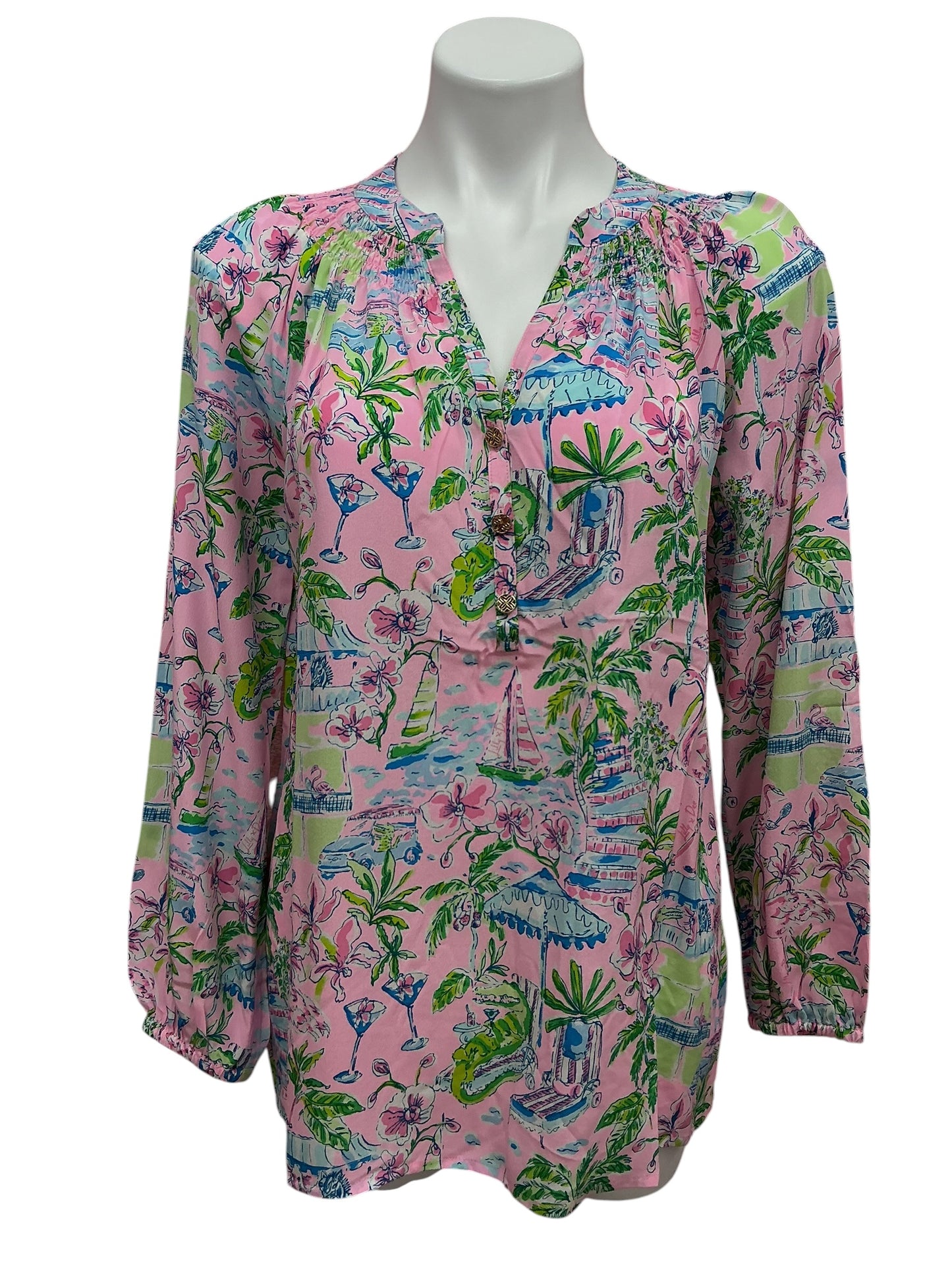 Lilly Pulitzer NWT Elsa Top Conch Shell Pink Sunny Dee - Size S