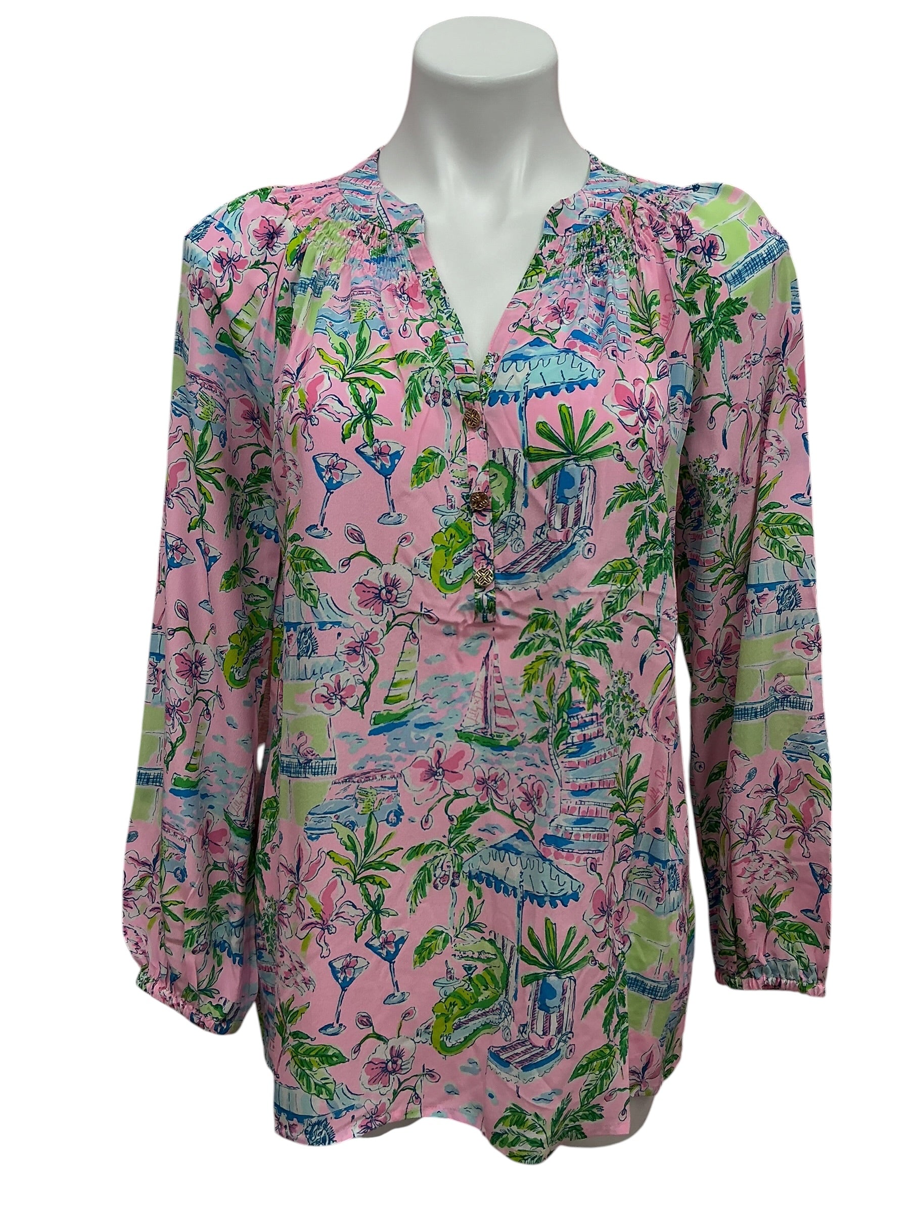 Lilly Pulitzer NWT Elsa Top Conch Shell Pink Sunny Dee - Size S
