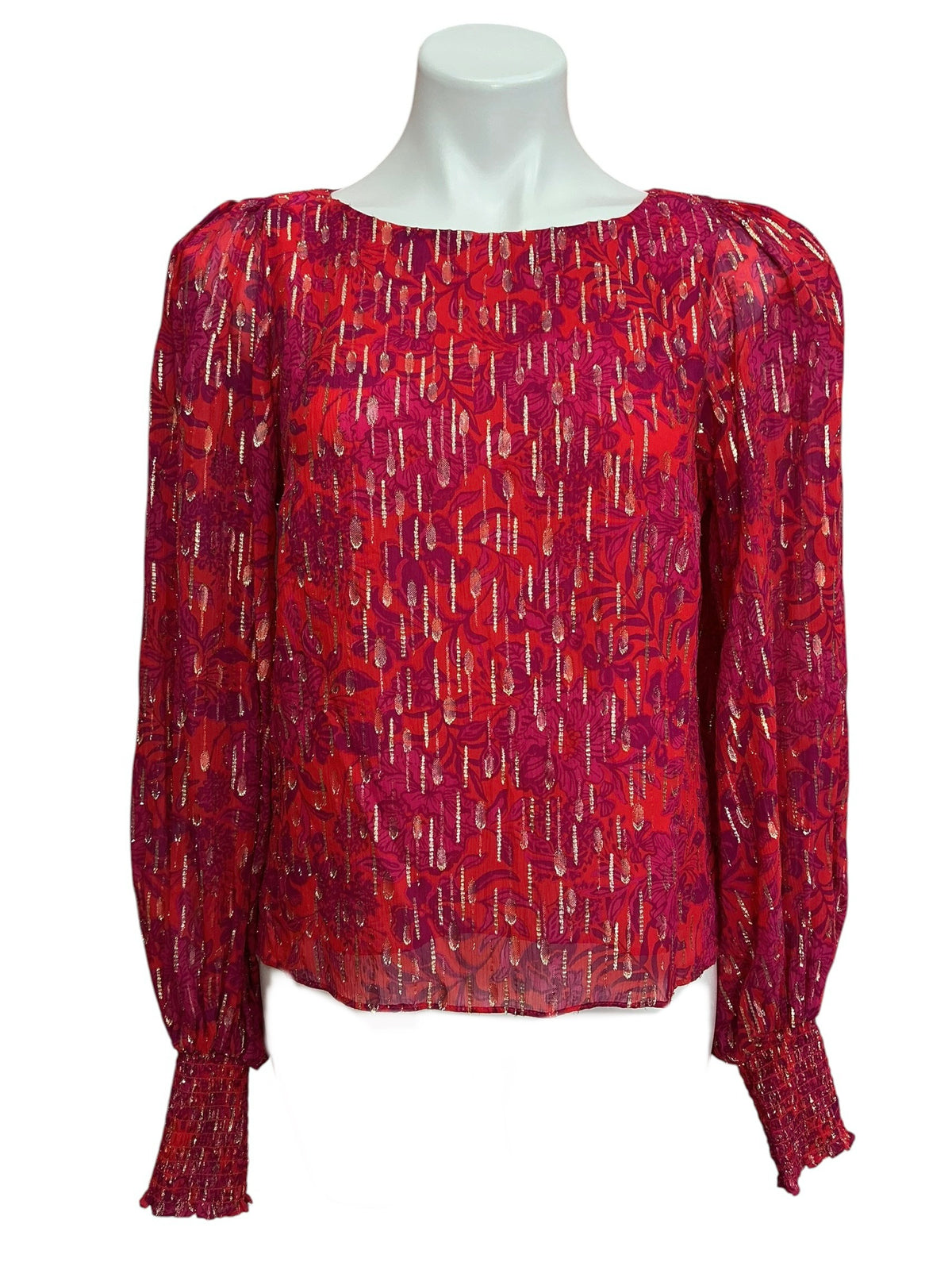 Lilly Pulitzer Alfreda Long Sleeve Top Amaryllis Red Secret Hideaway - Size 4