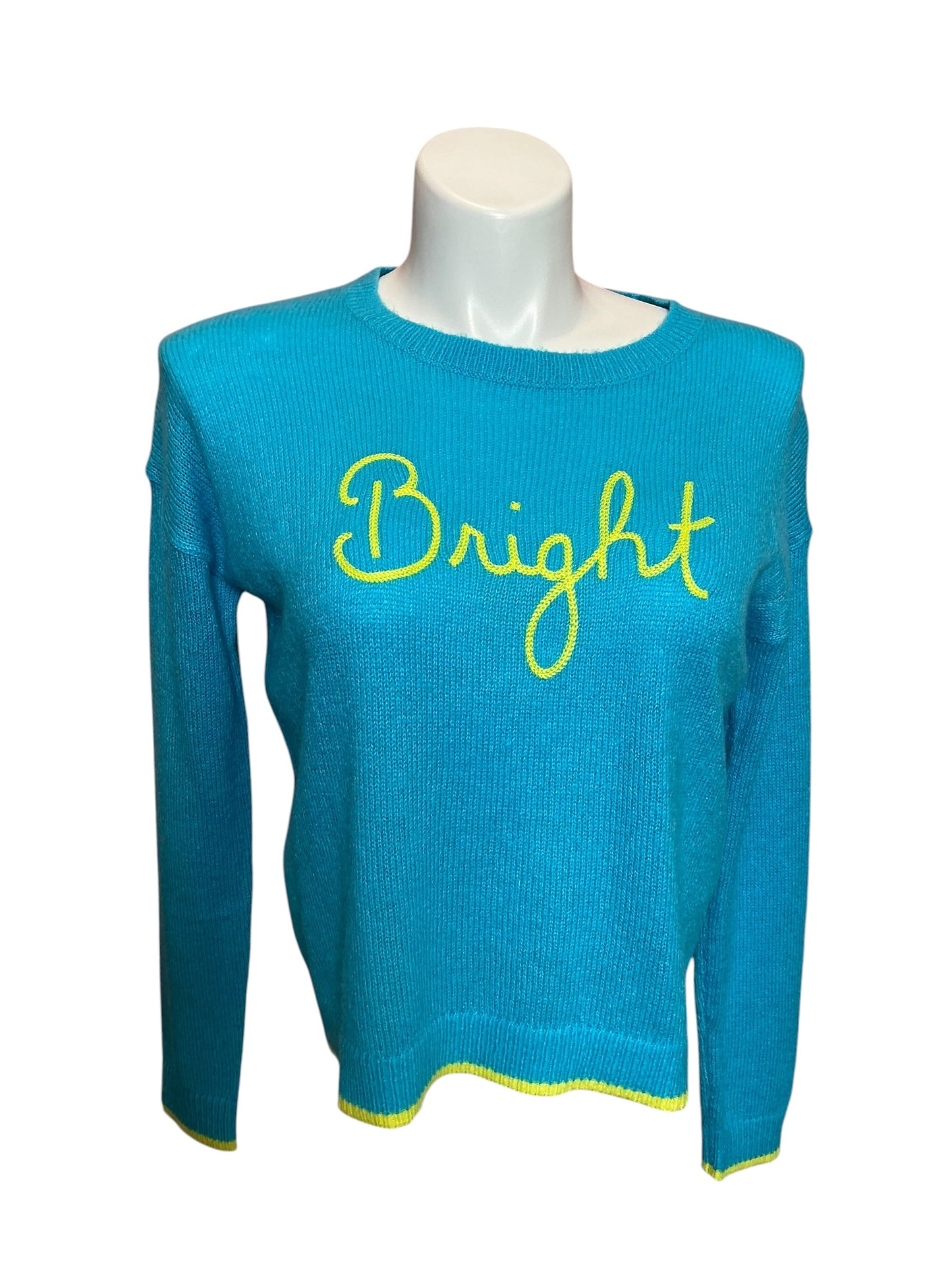 Lilly Pulitzer NWT Charlton Sweater Turquoise Oasis Bright Chainstitch - Size M