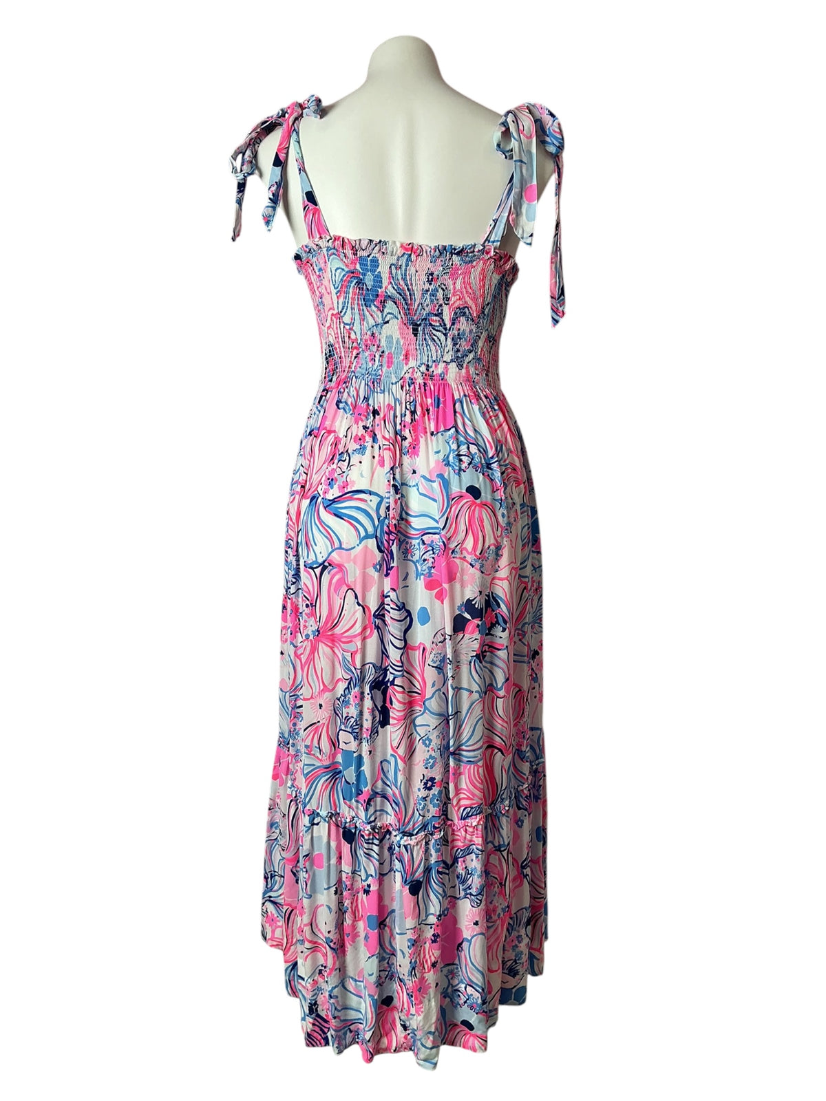 Lilly Pulitzer Lizette Maxi Dress Prosecco Pink Make a Splash - Size XS