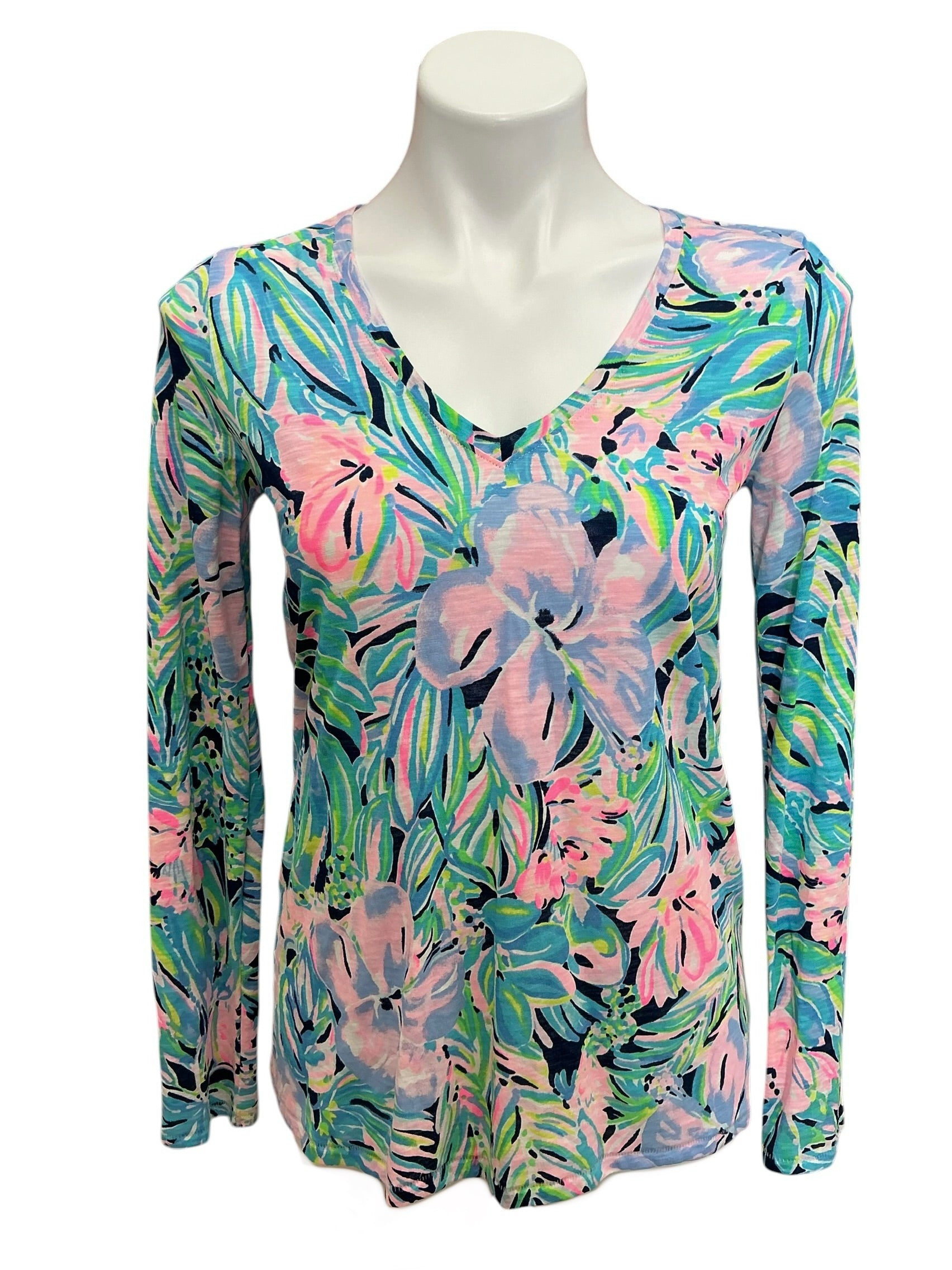 Lilly Pulitzer NWT Etta Long Sleeve Top Multi Bermudaful - Size XS