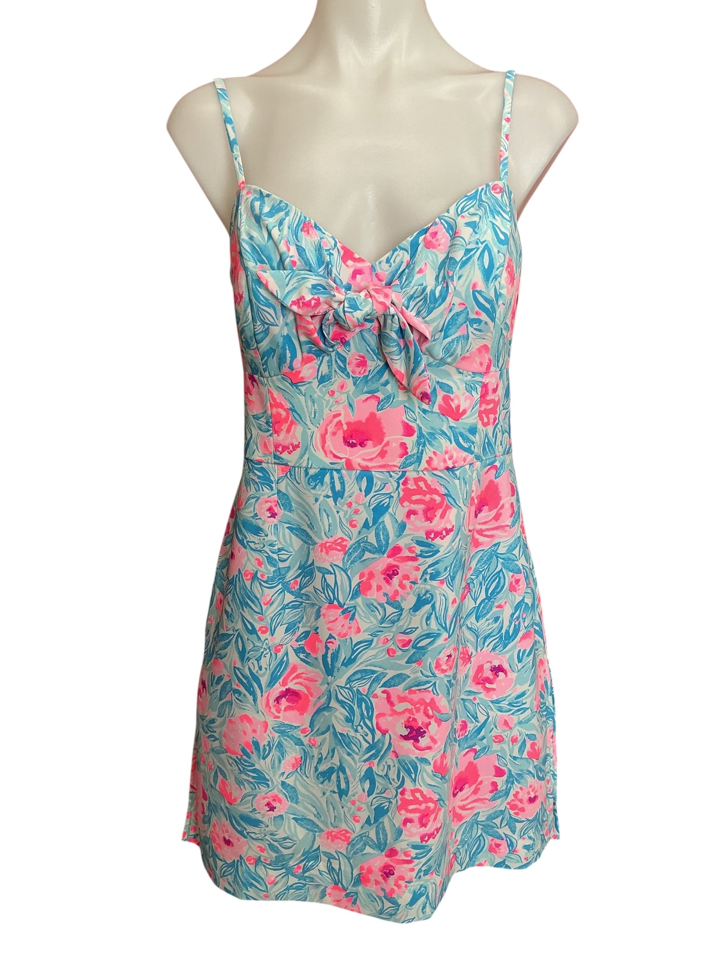 Lilly Pulitzer Bente Romper Bondi Blue My Little Peony - Size 4